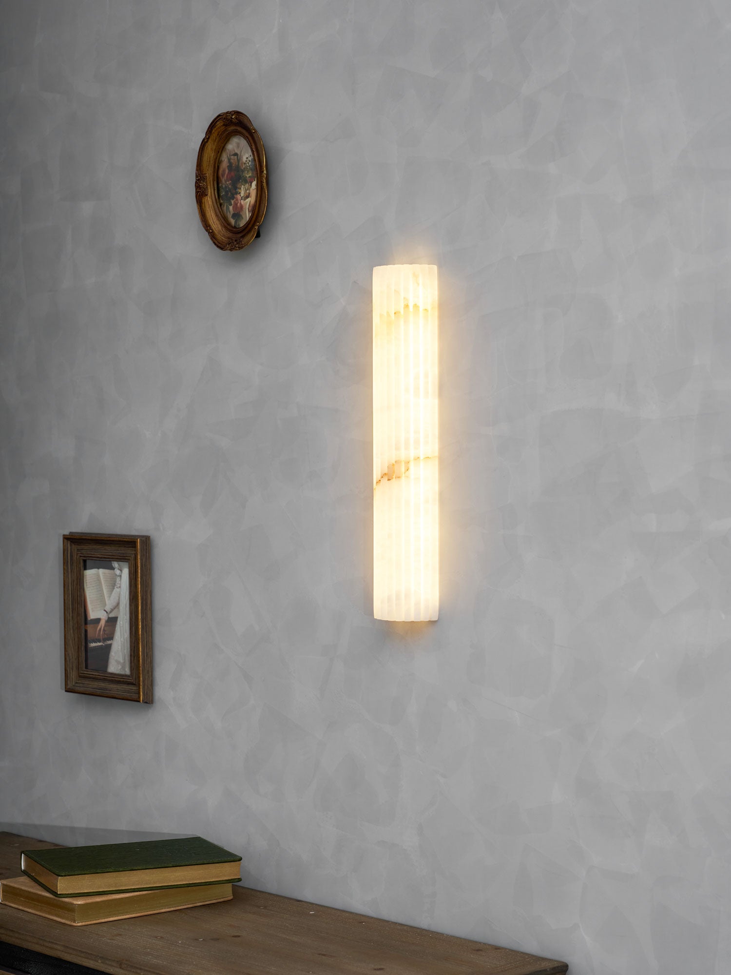 Cascata Fluted Stone Sconce