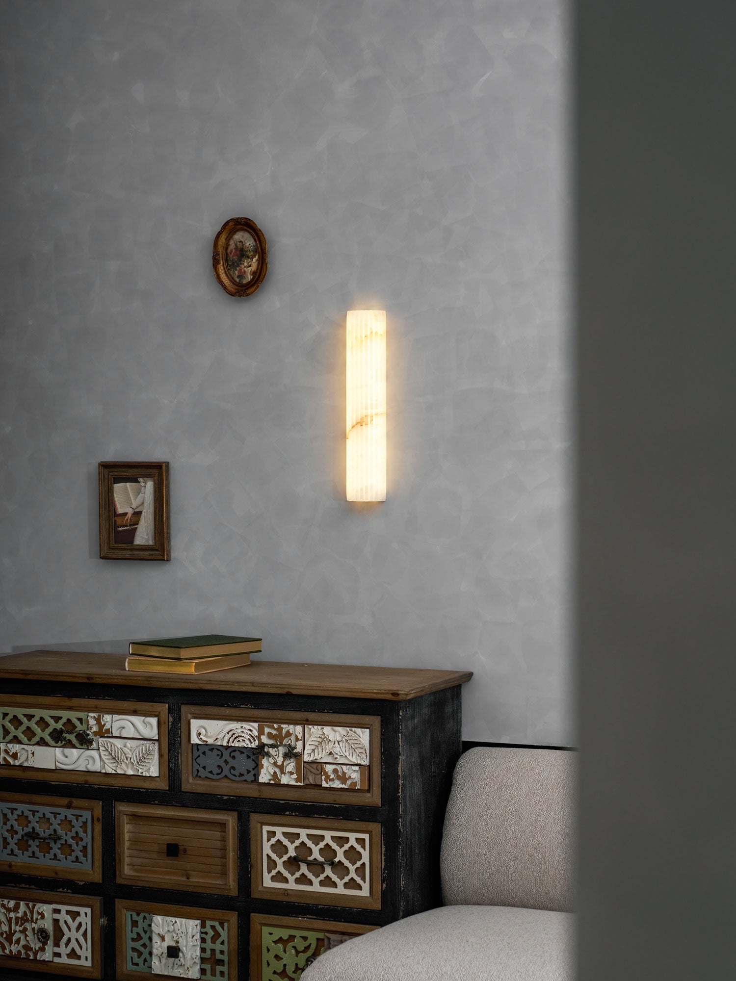 Cascata Fluted Stone Sconce