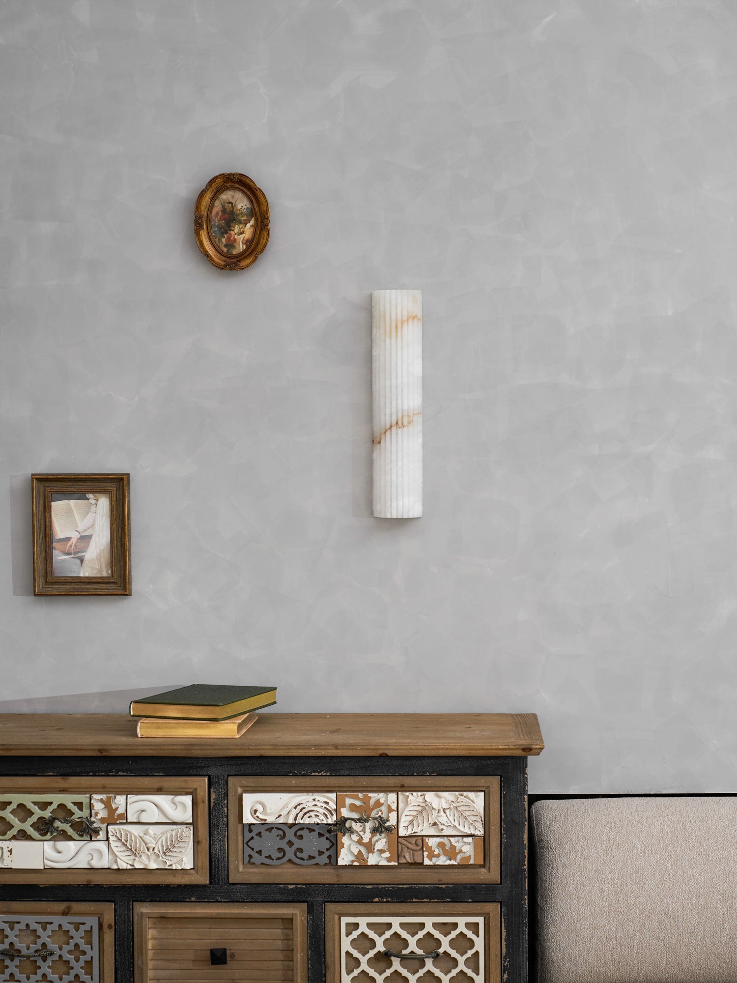 Cascata Fluted Stone Sconce