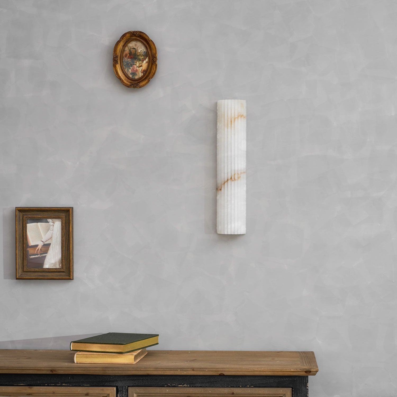 Cascata Fluted Stone Sconce