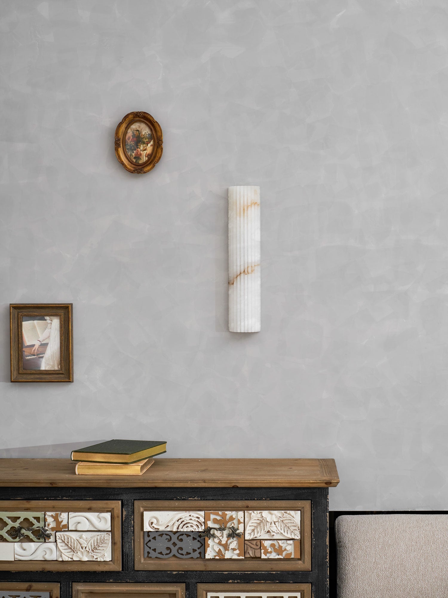 Cascata Fluted Stone Sconce