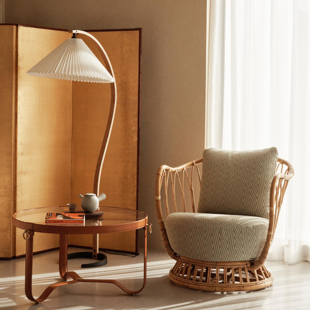 Halden Beechwood Dome Floor Lamp