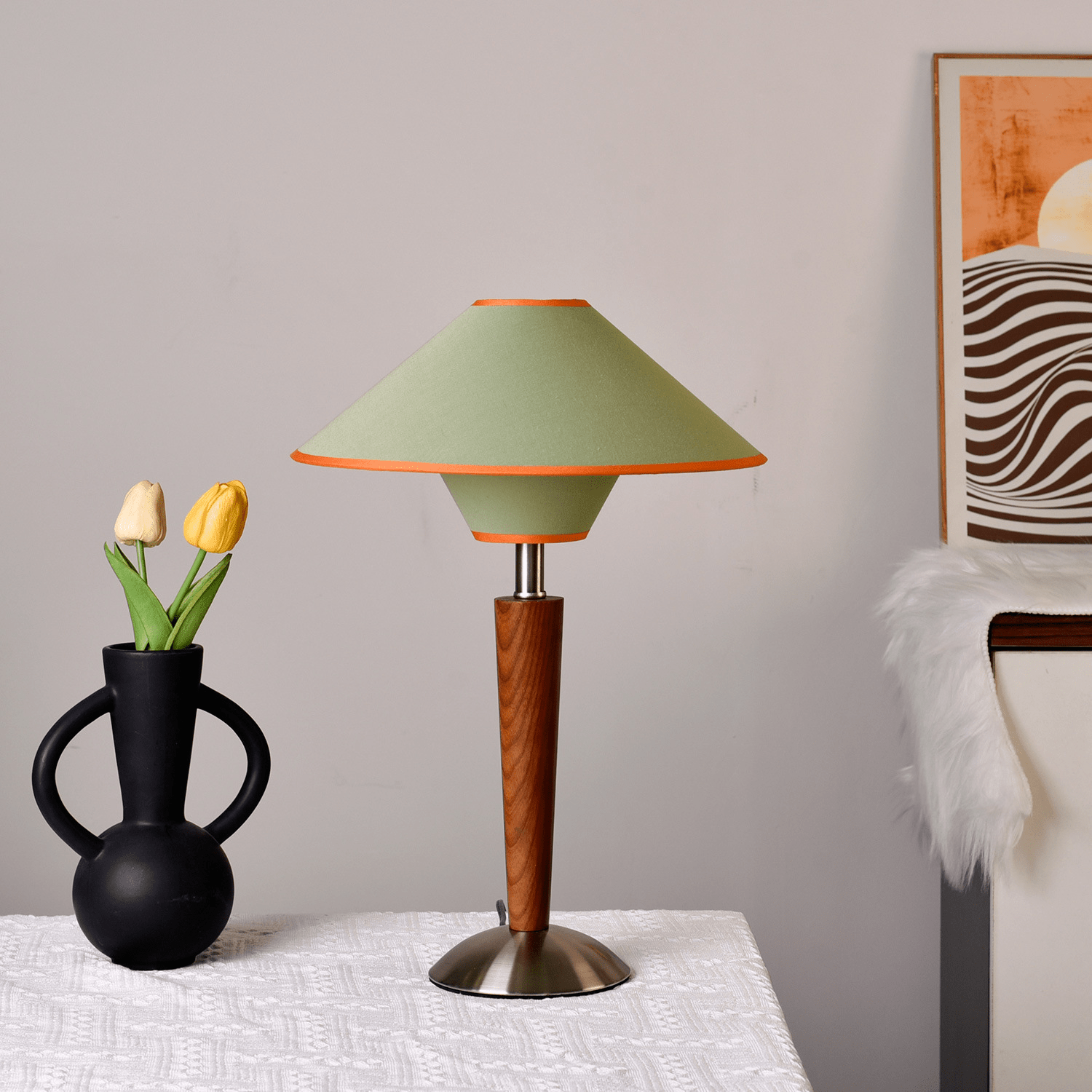 Alderwood Linen Shade Table Lamp