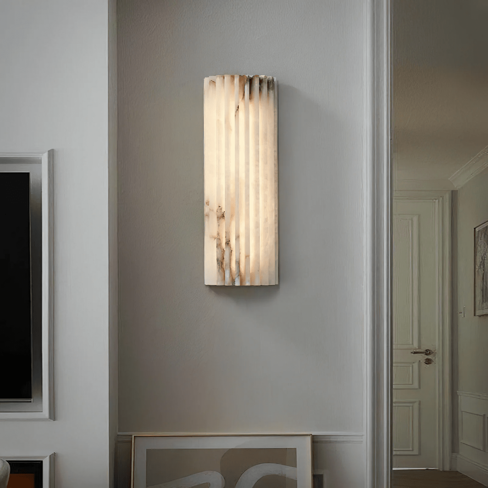 Cascata Fluted Stone Sconce