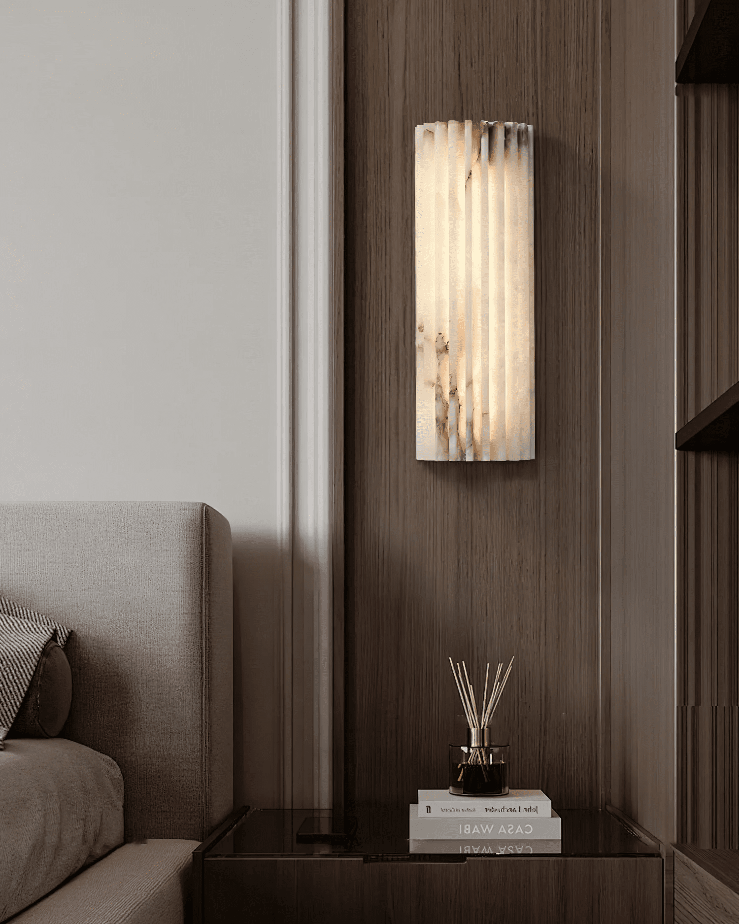Cascata Fluted Stone Sconce