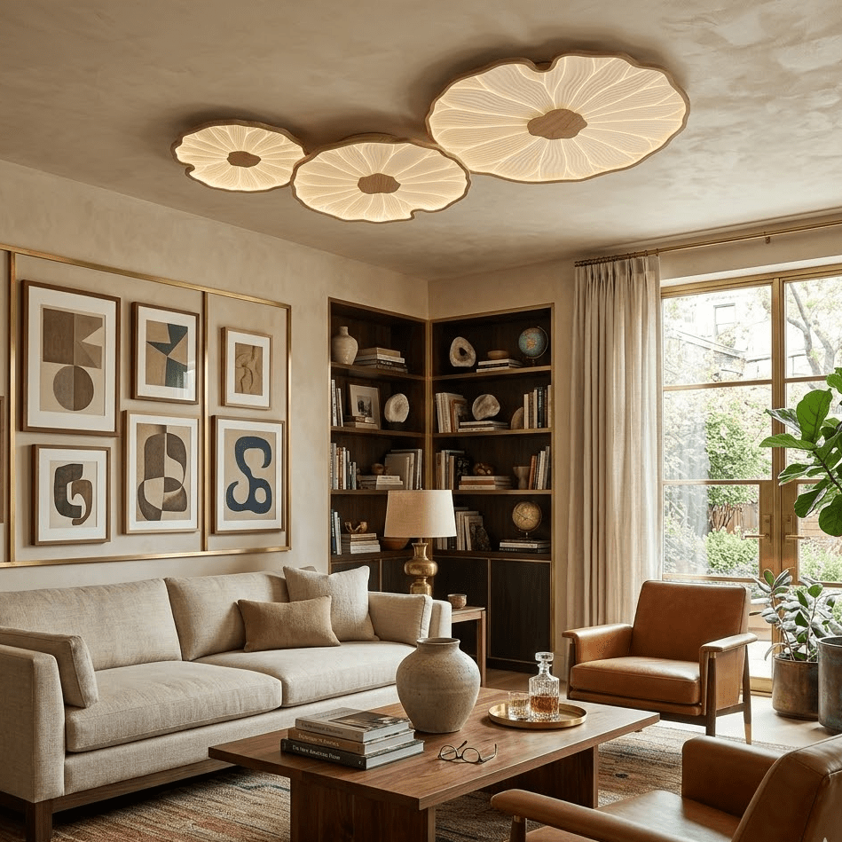 Nami Wood Grain Ceiling Lamp