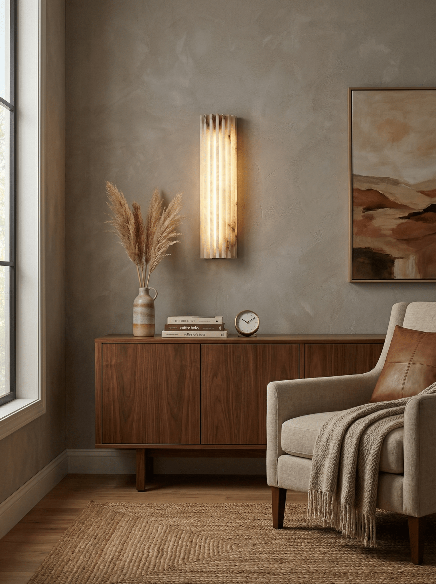 Cascata Fluted Stone Sconce