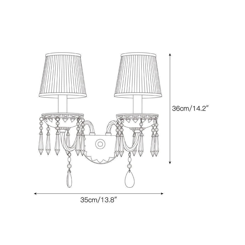Green Ceramic Crystal Fringe Sconce