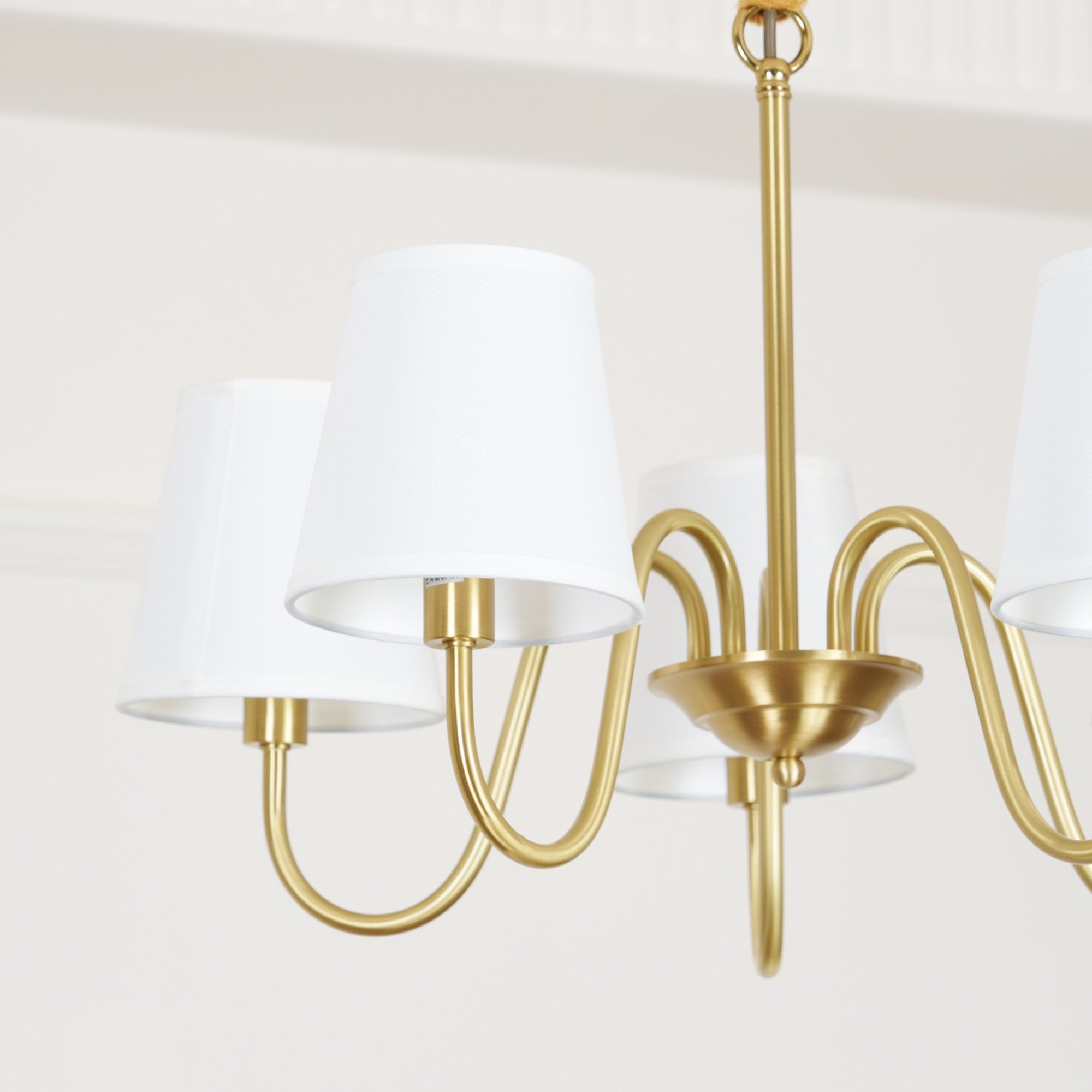 Harrow Aged Brass & Linen Chandelier