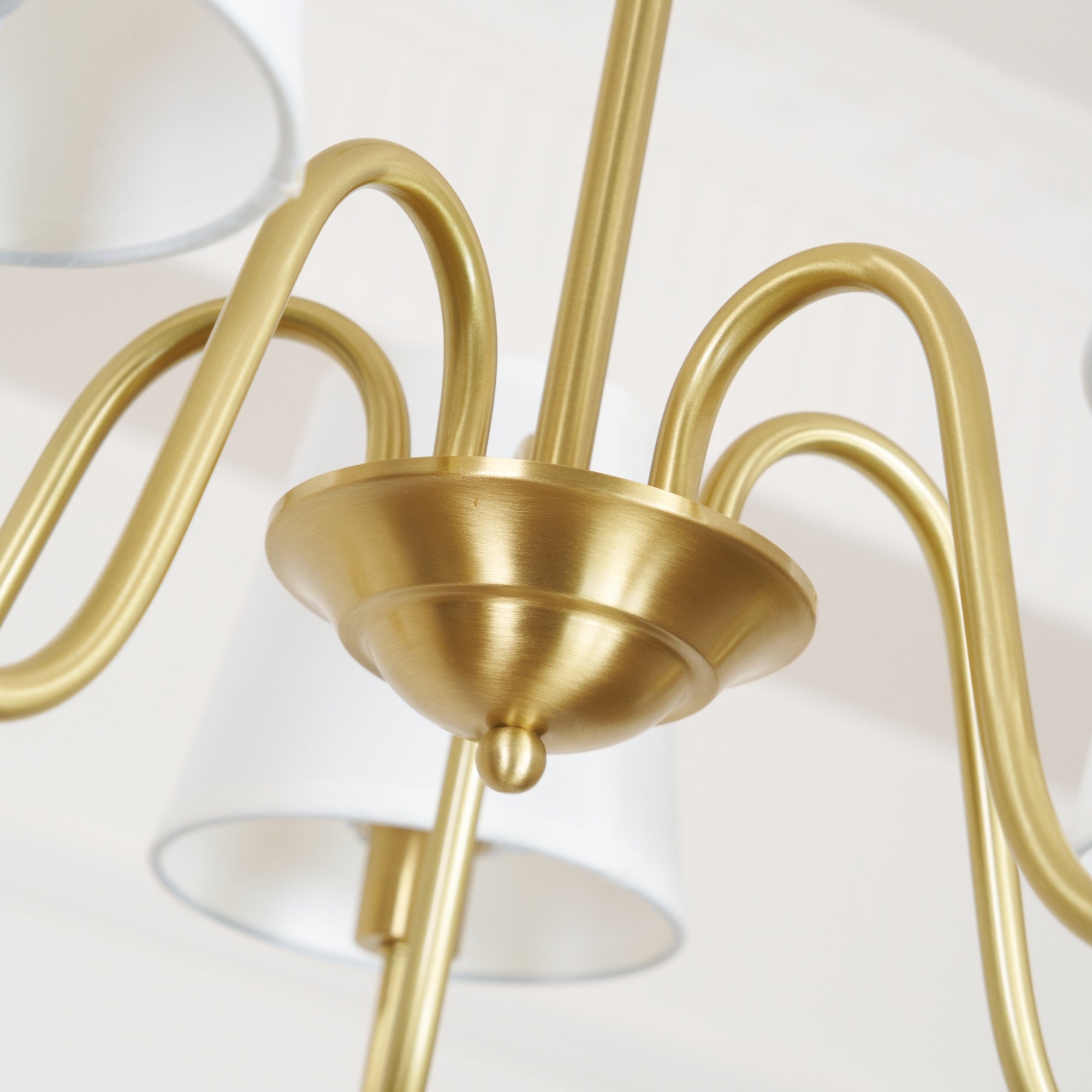 Harrow Aged Brass & Linen Chandelier