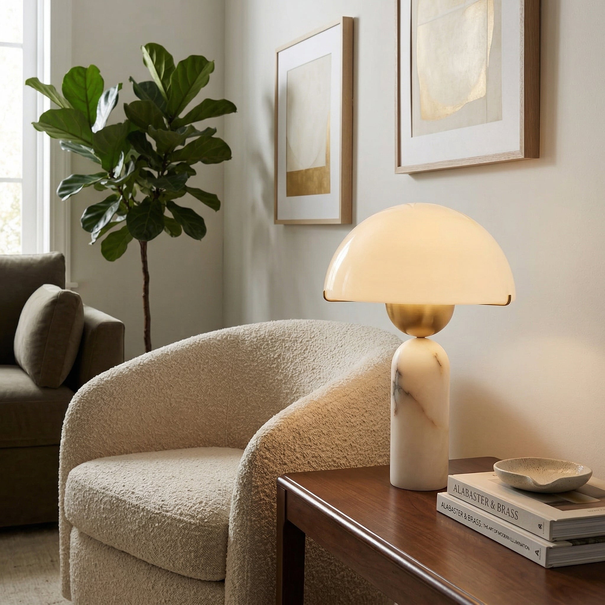Orbis Hand-Cut Stone Table Lamp