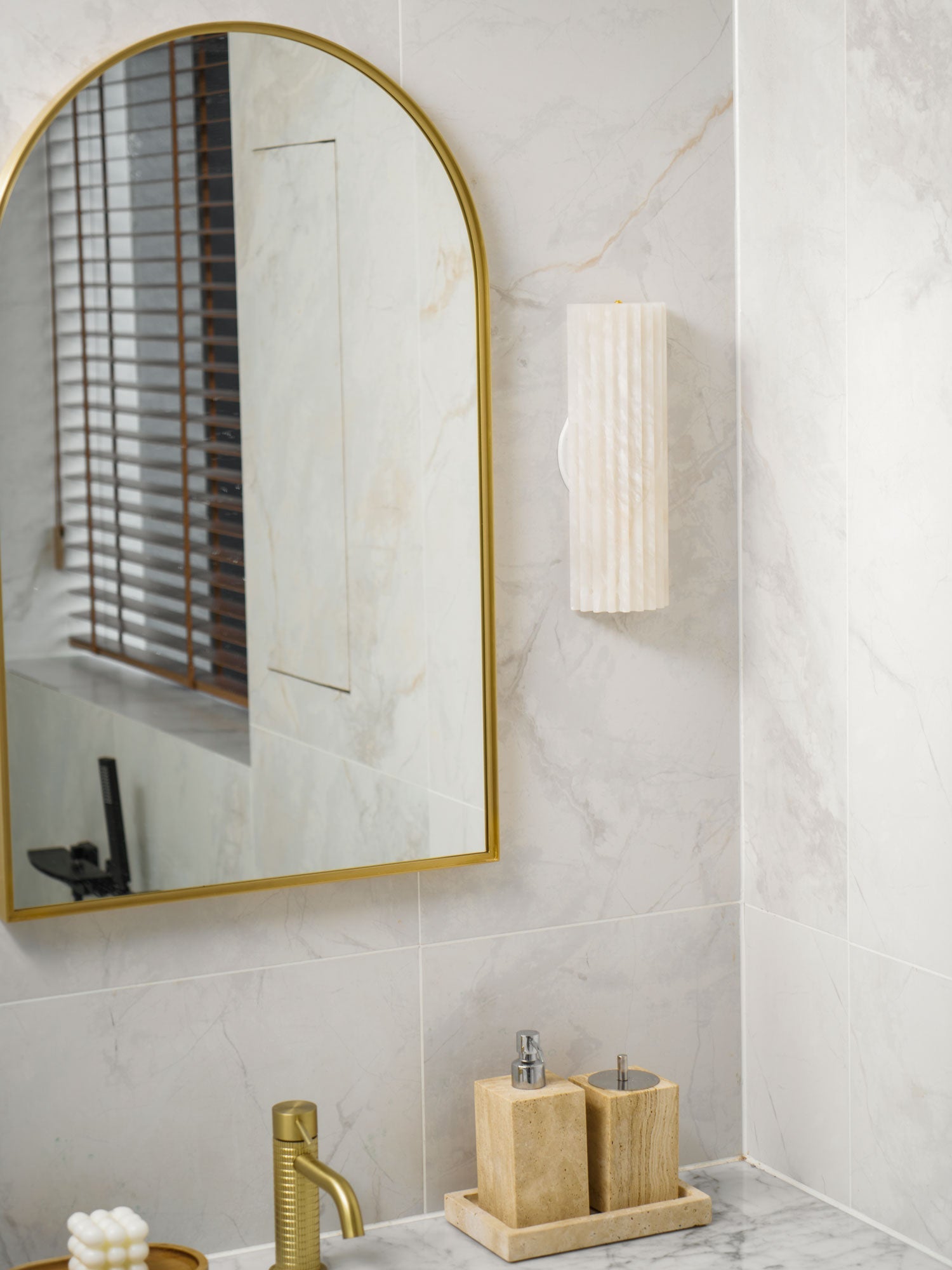 Cascata Fluted Stone Sconce
