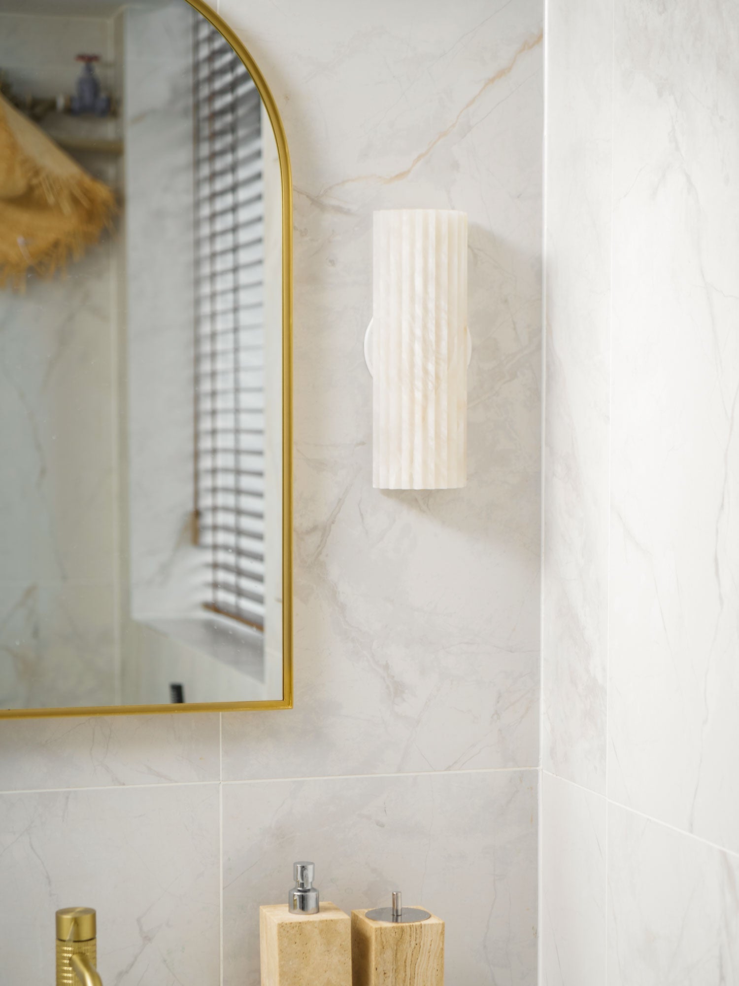 Cascata Fluted Stone Sconce