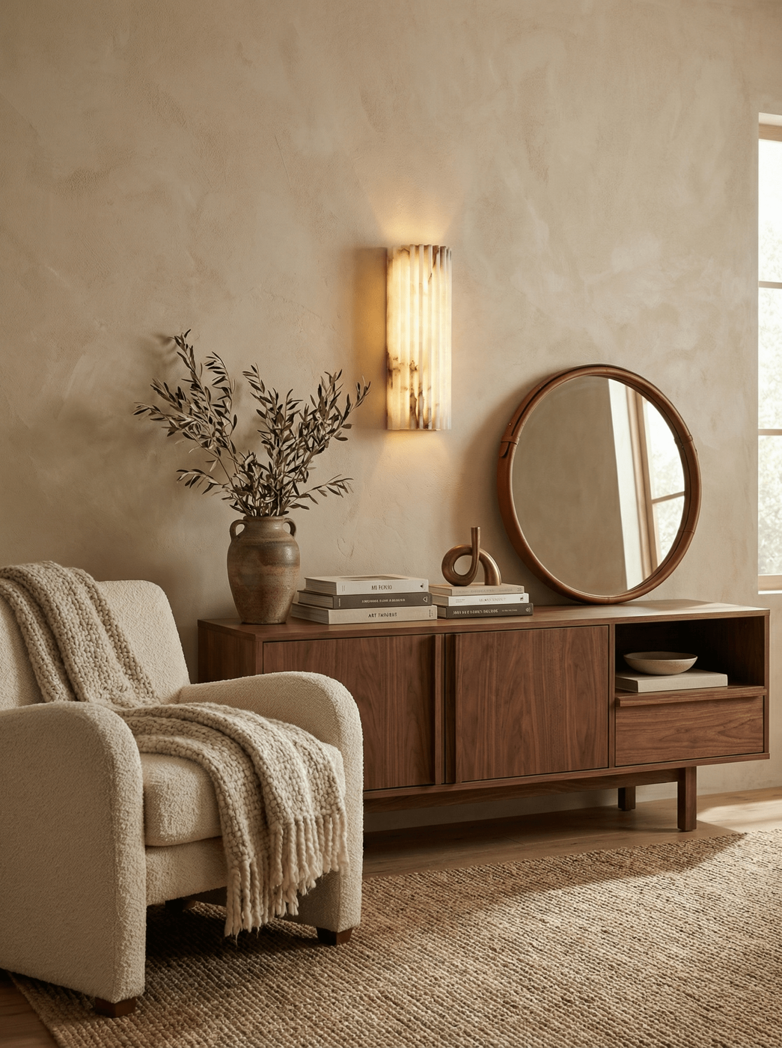 Cascata Fluted Stone Sconce