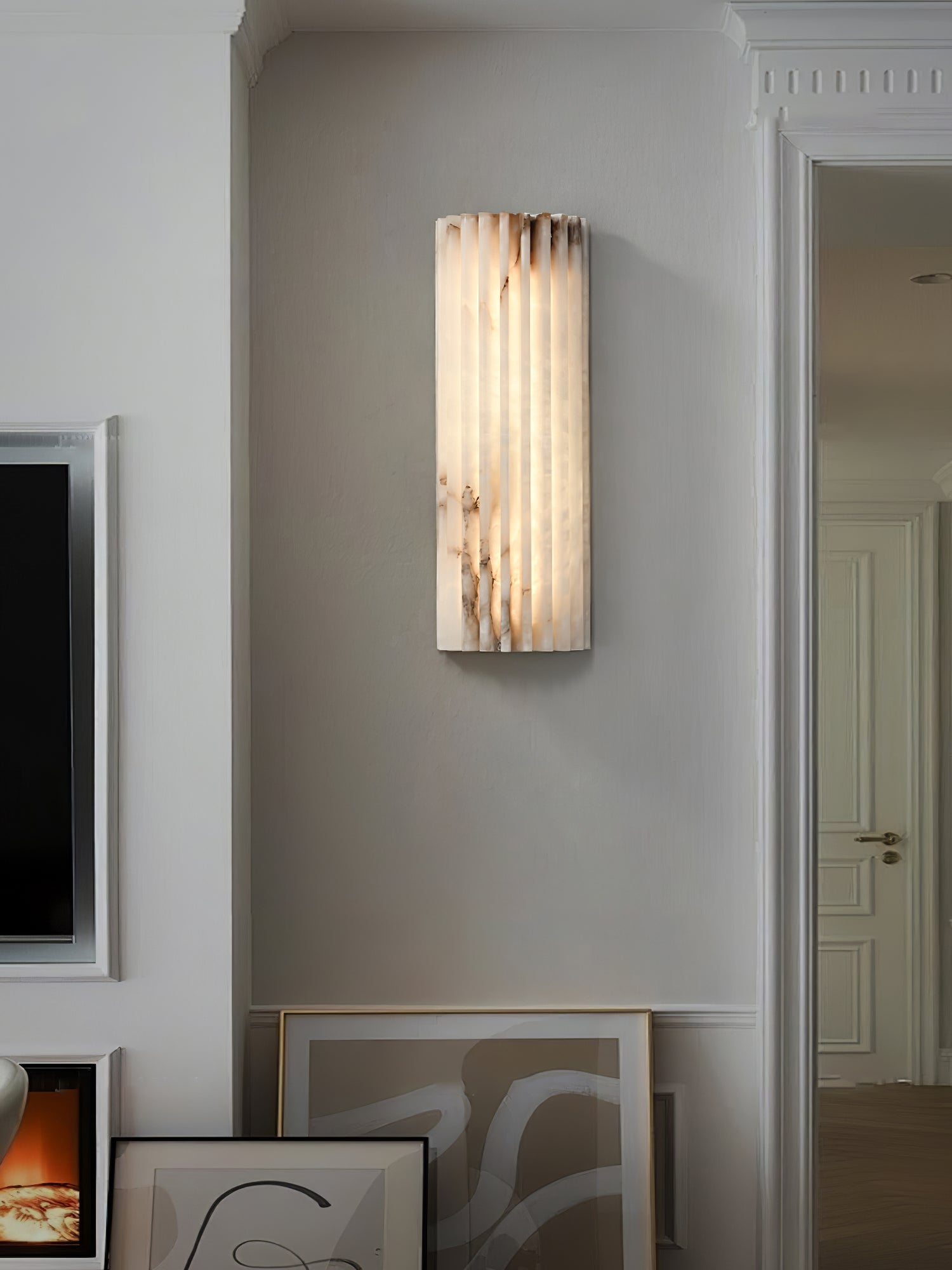 Cascata Fluted Stone Sconce