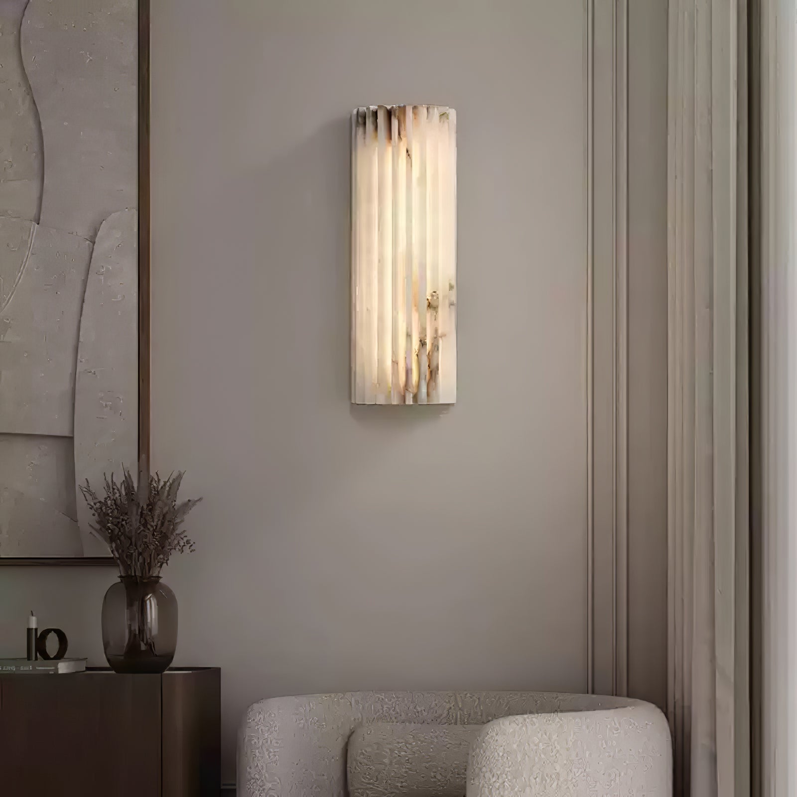 Cascata Fluted Stone Sconce