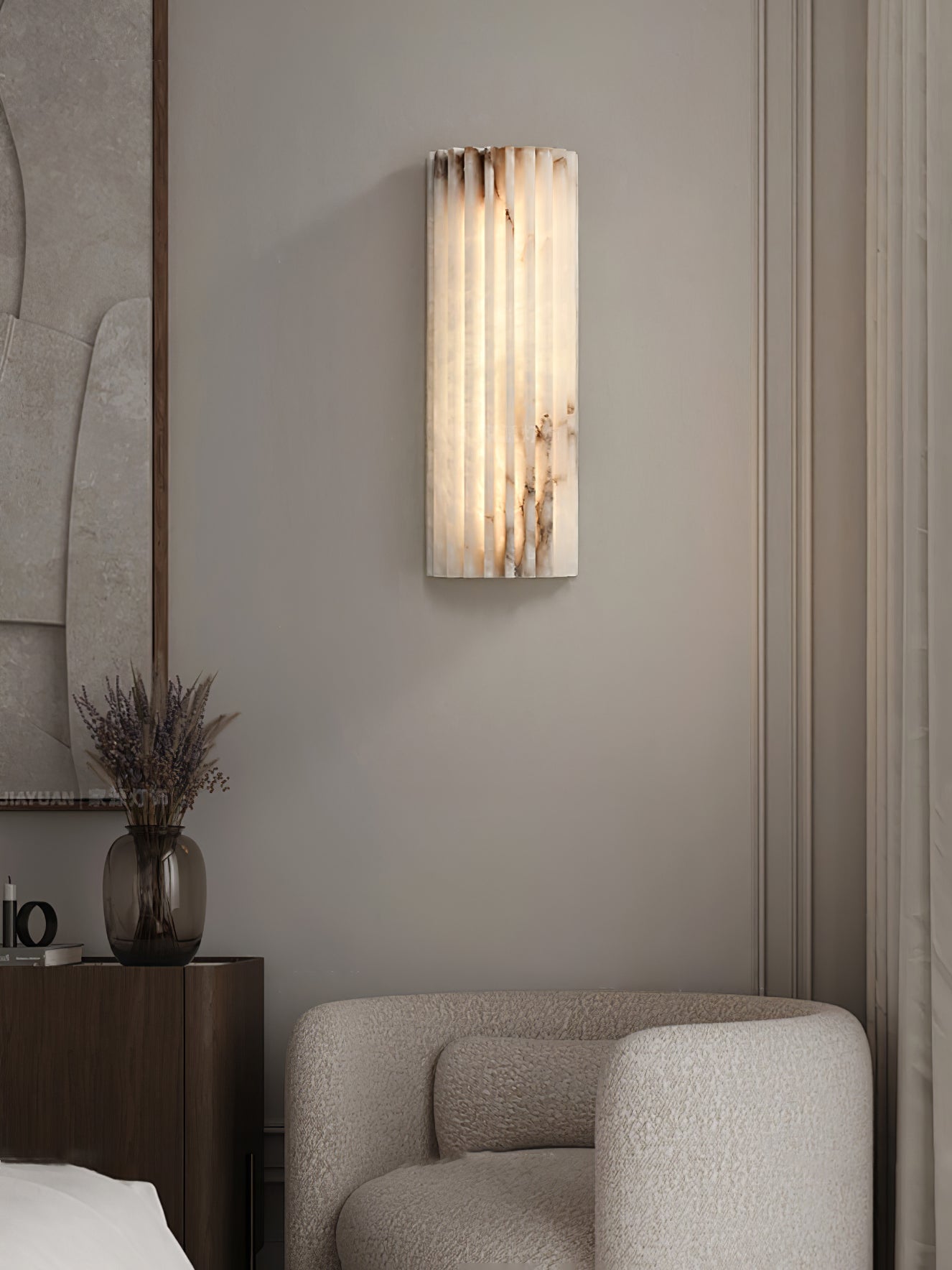 Cascata Fluted Stone Sconce