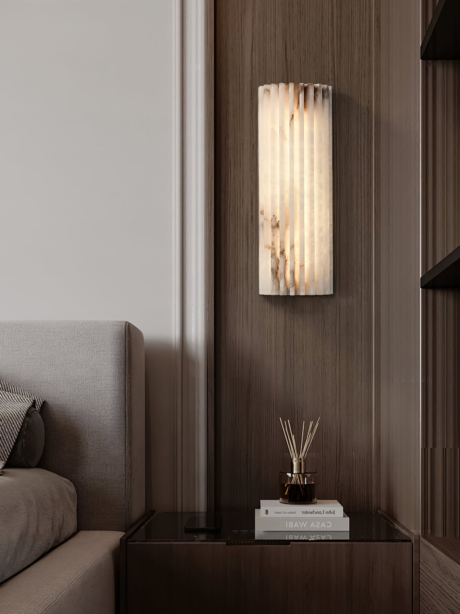Cascata Fluted Stone Sconce