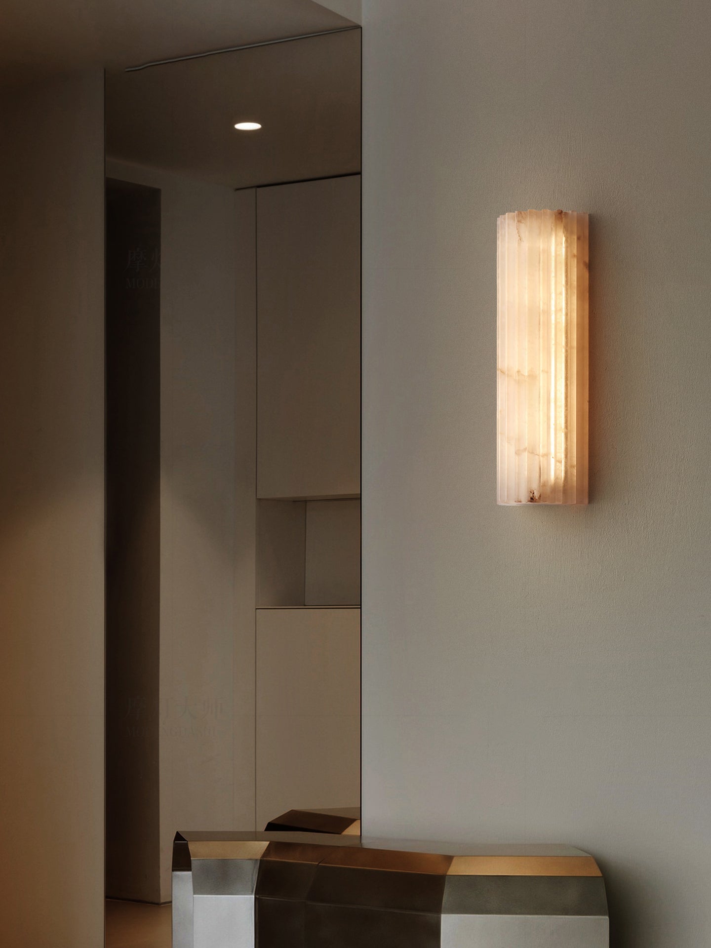 Cascata Fluted Stone Sconce