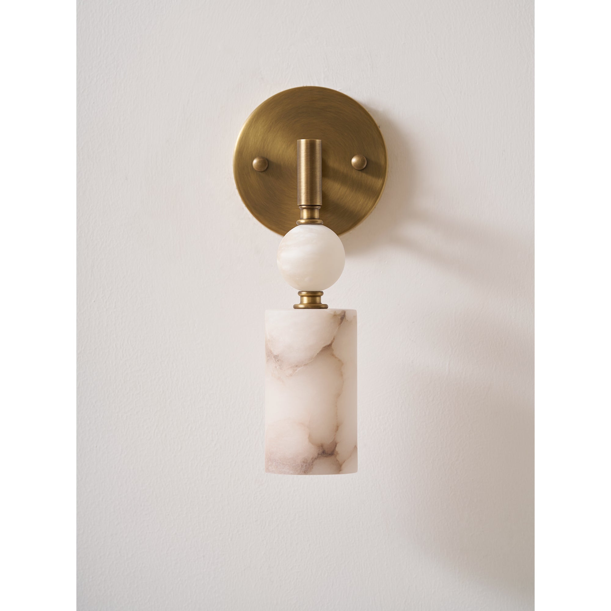 Antique Brass & Marble Wall Sconce