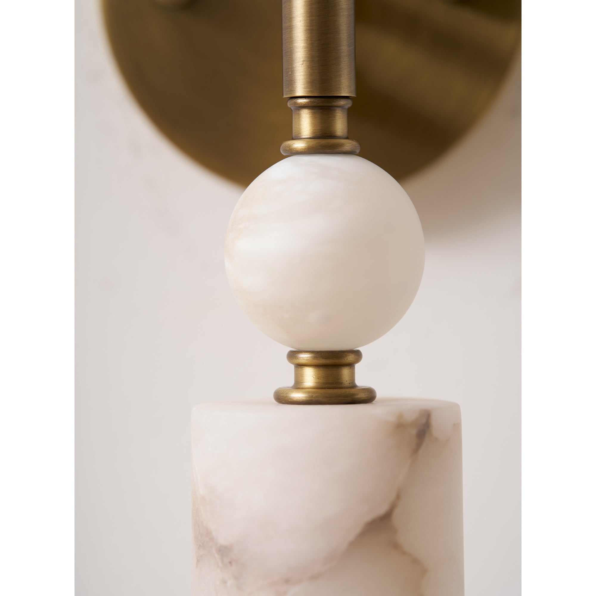 Antique Brass & Marble Wall Sconce