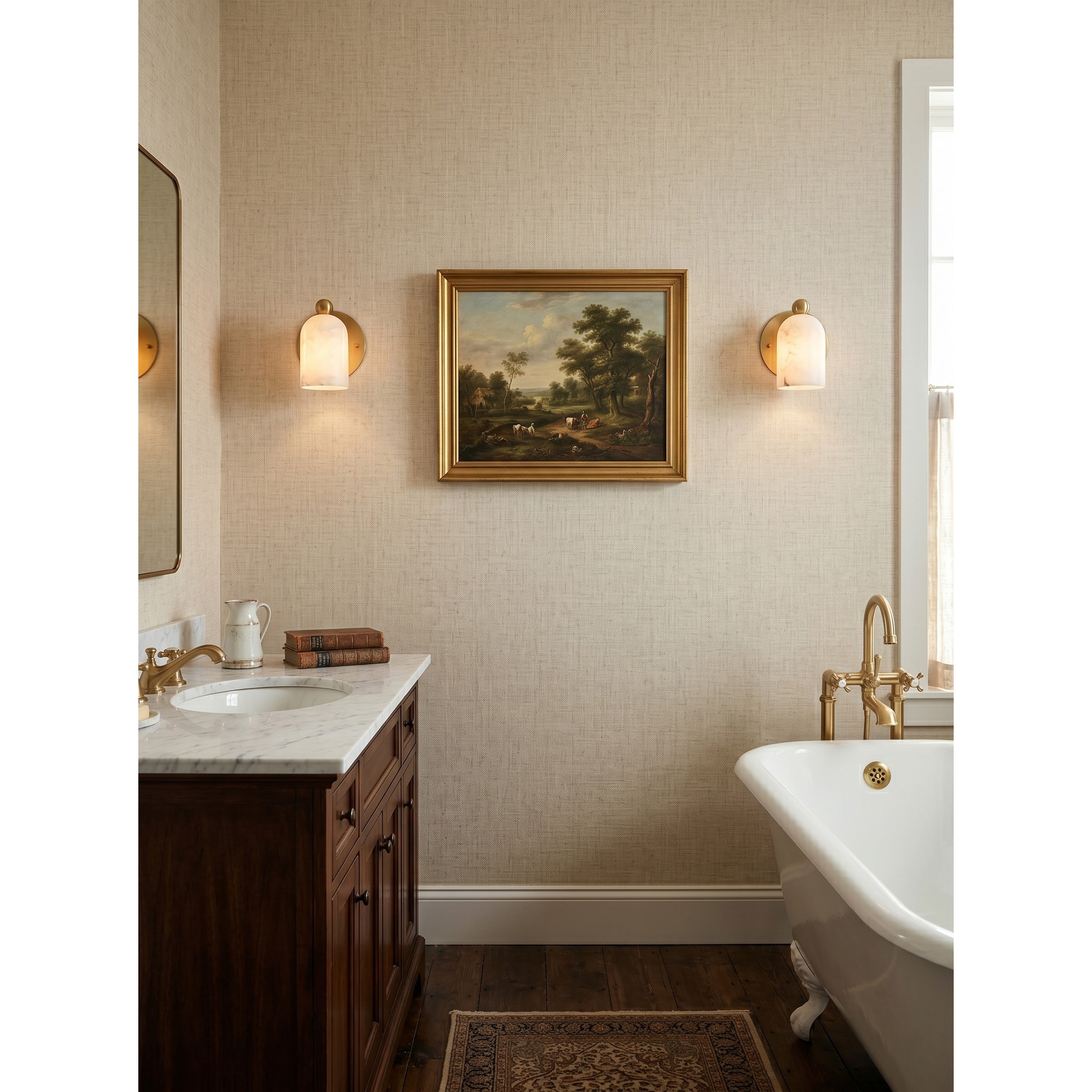 Calla Alabaster Dome Sconce