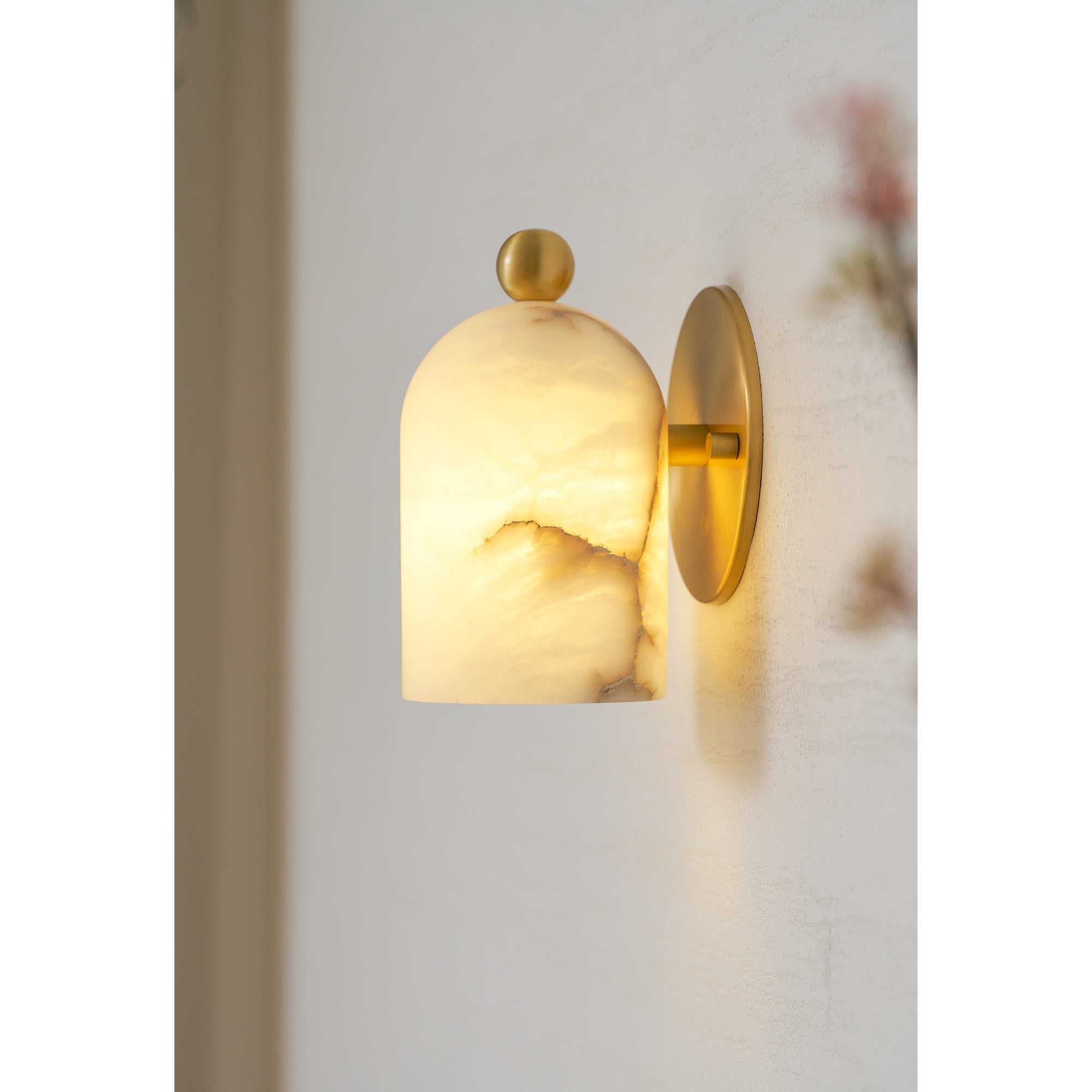 Calla Alabaster Dome Sconce