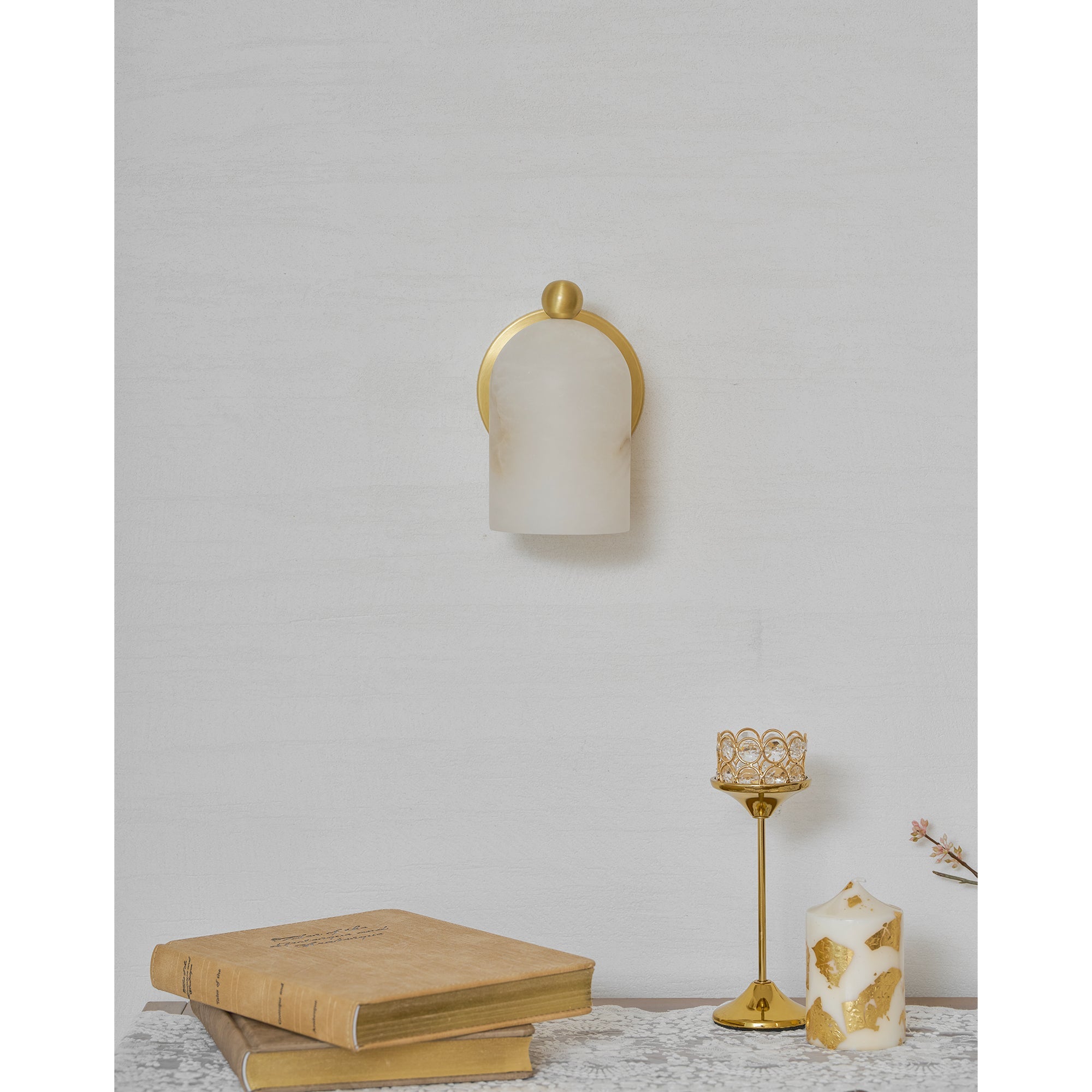 Calla Alabaster Dome Sconce