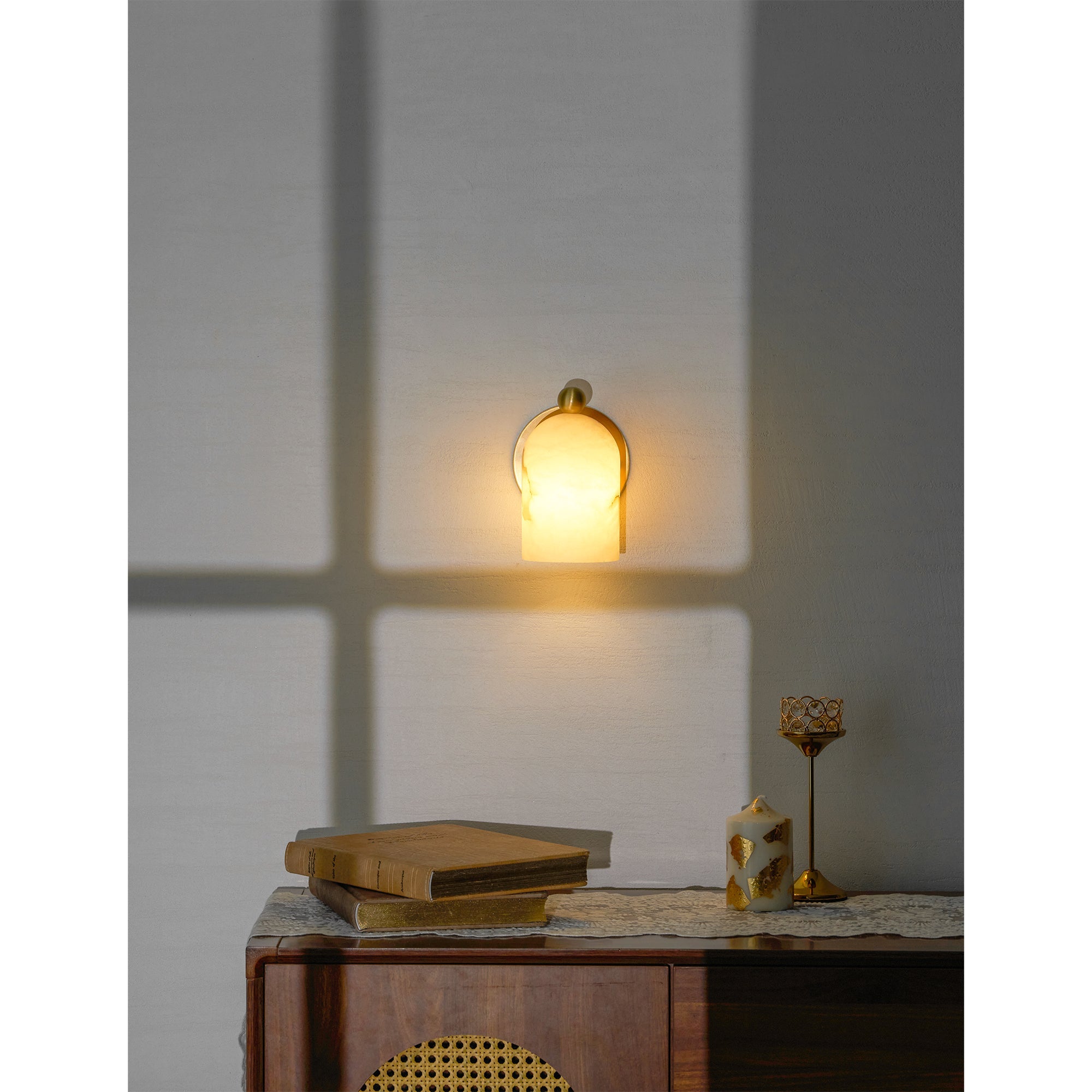Calla Alabaster Dome Sconce