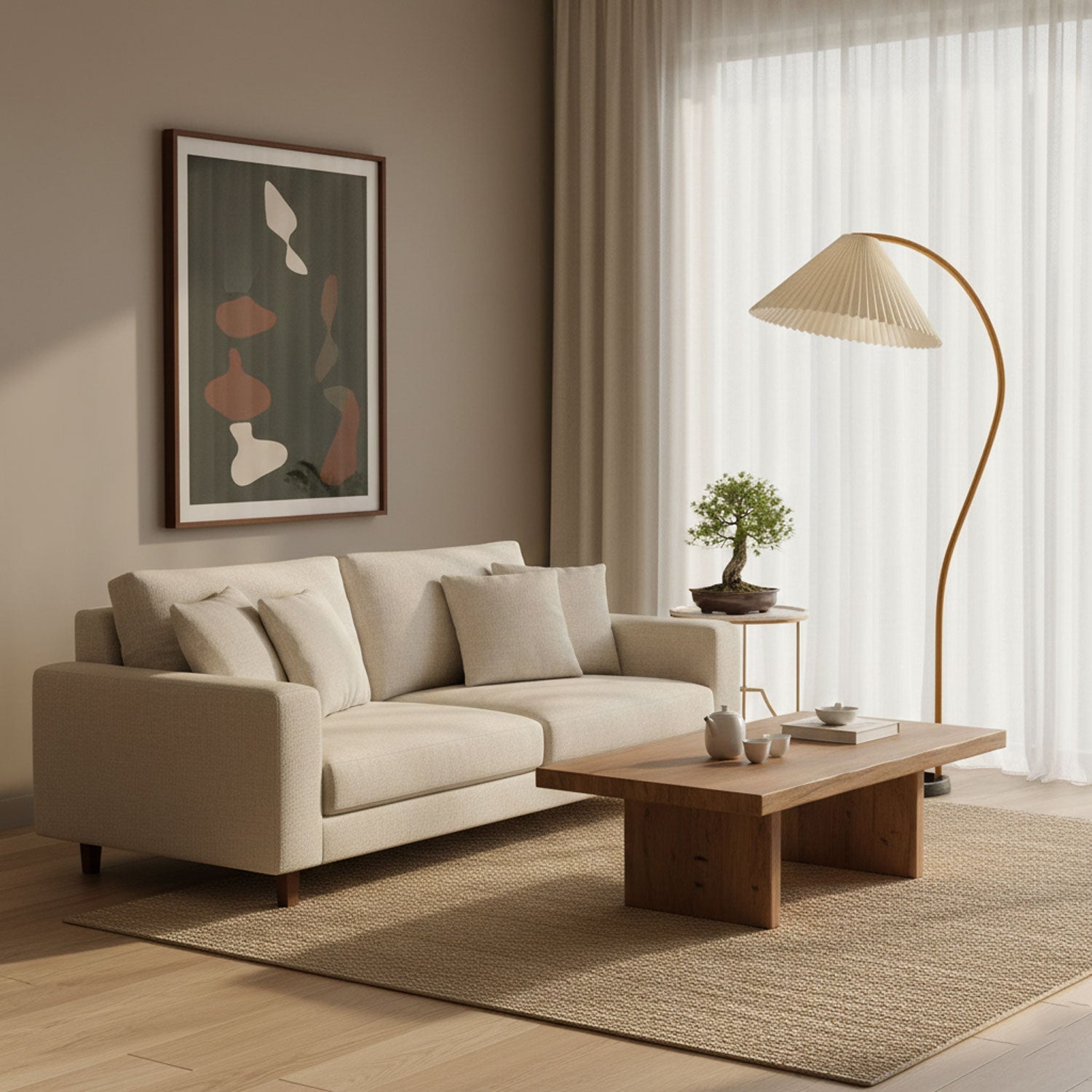 Halden Beechwood Dome Floor Lamp