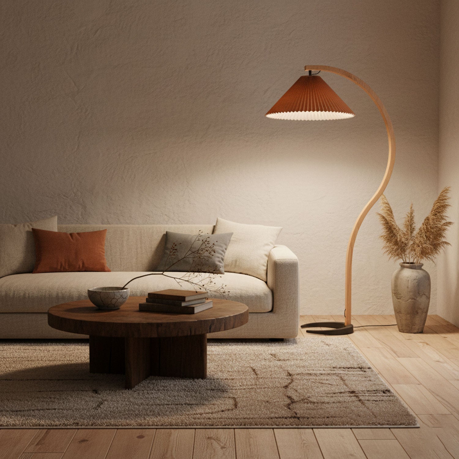 Halden Beechwood Dome Floor Lamp