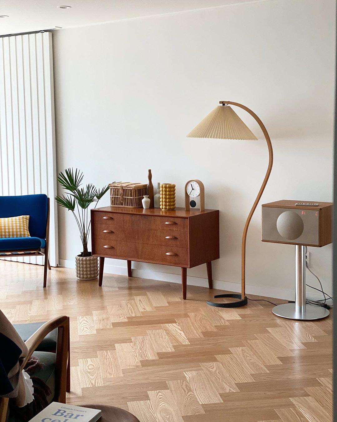 Halden Beechwood Dome Floor Lamp