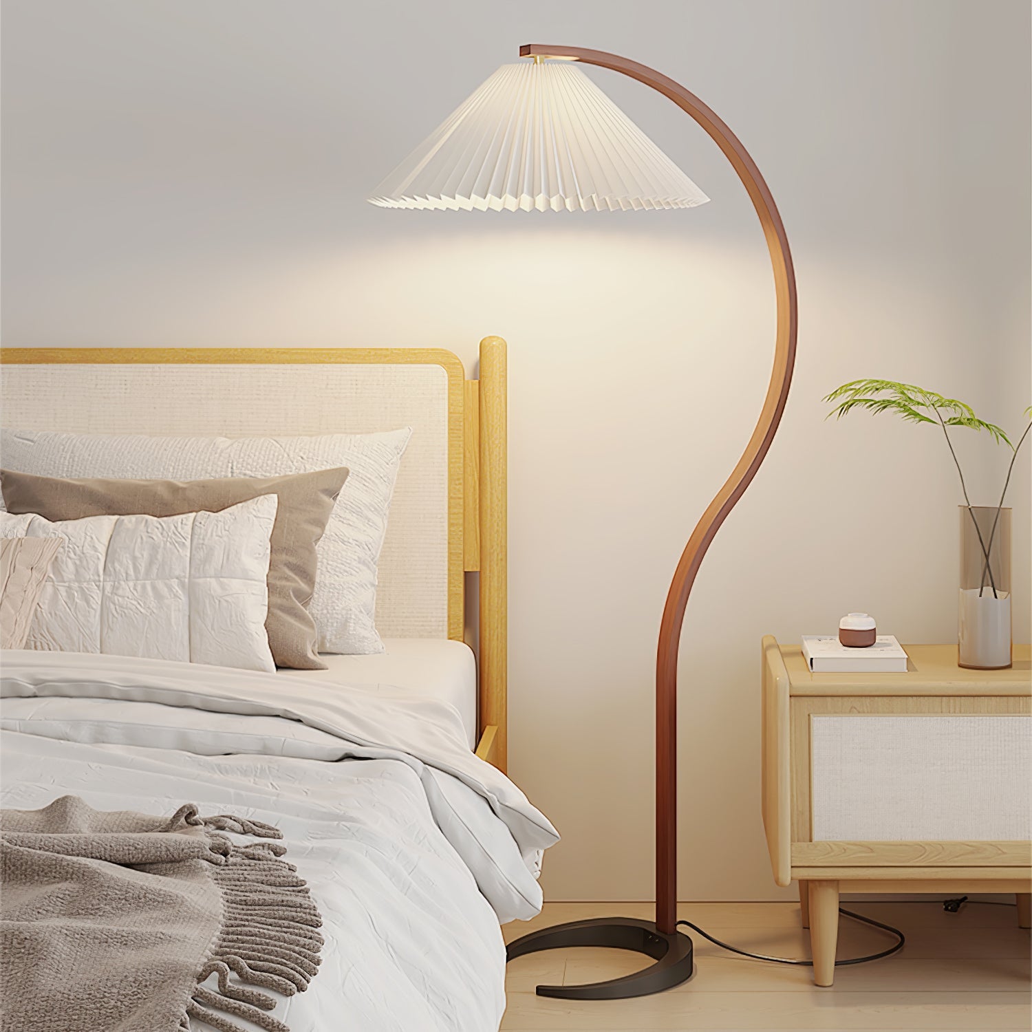 Halden Beechwood Dome Floor Lamp
