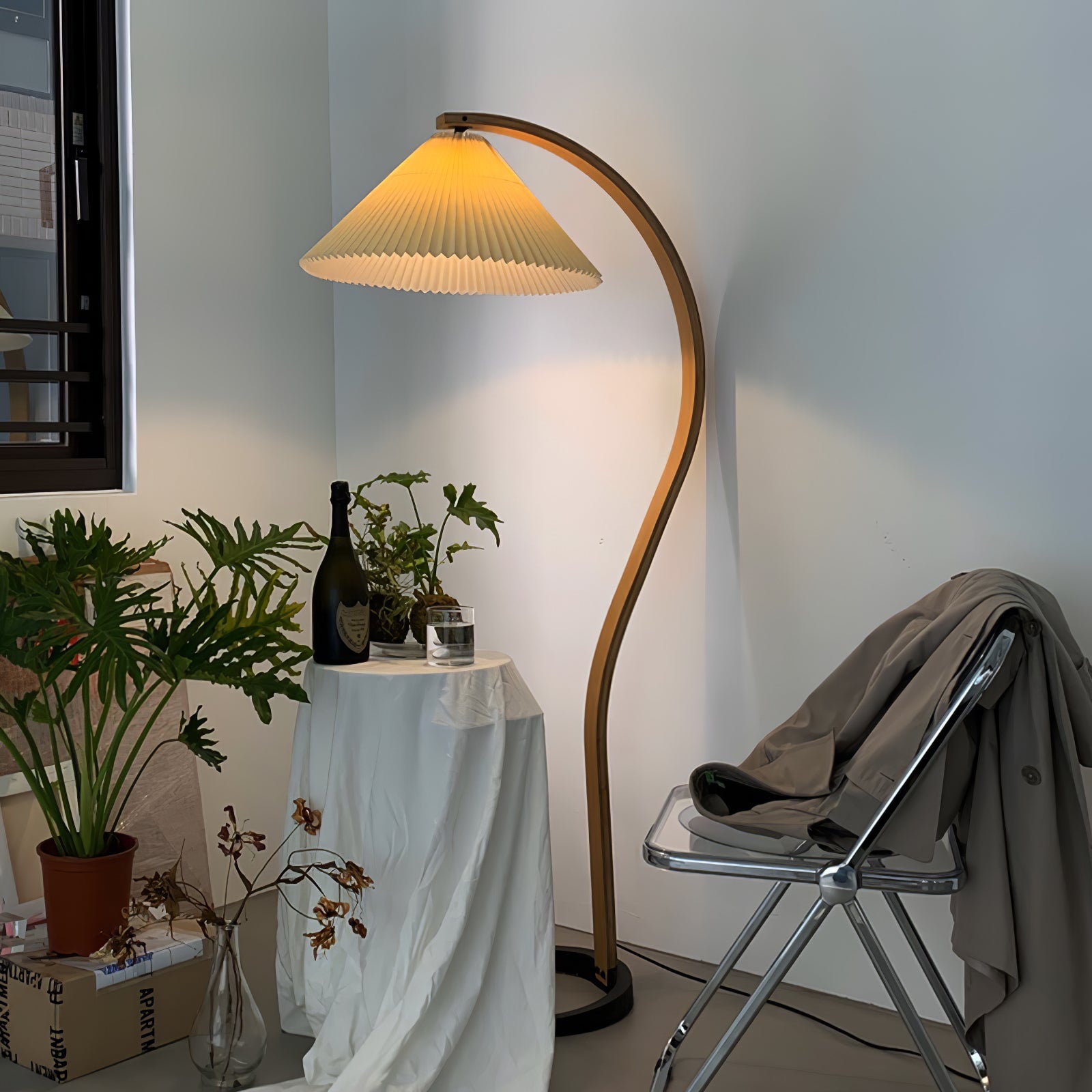 Halden Beechwood Dome Floor Lamp