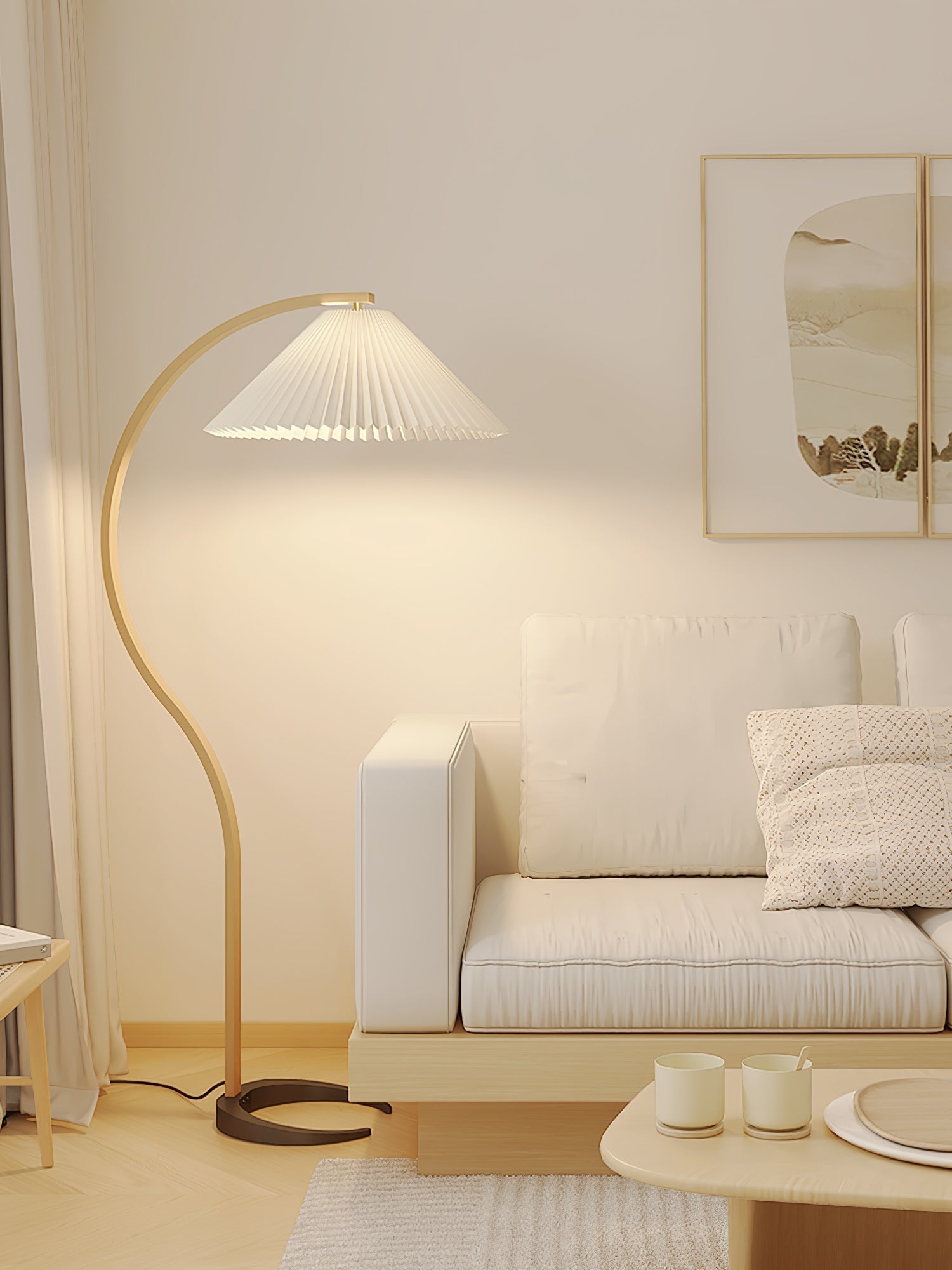Halden Beechwood Dome Floor Lamp