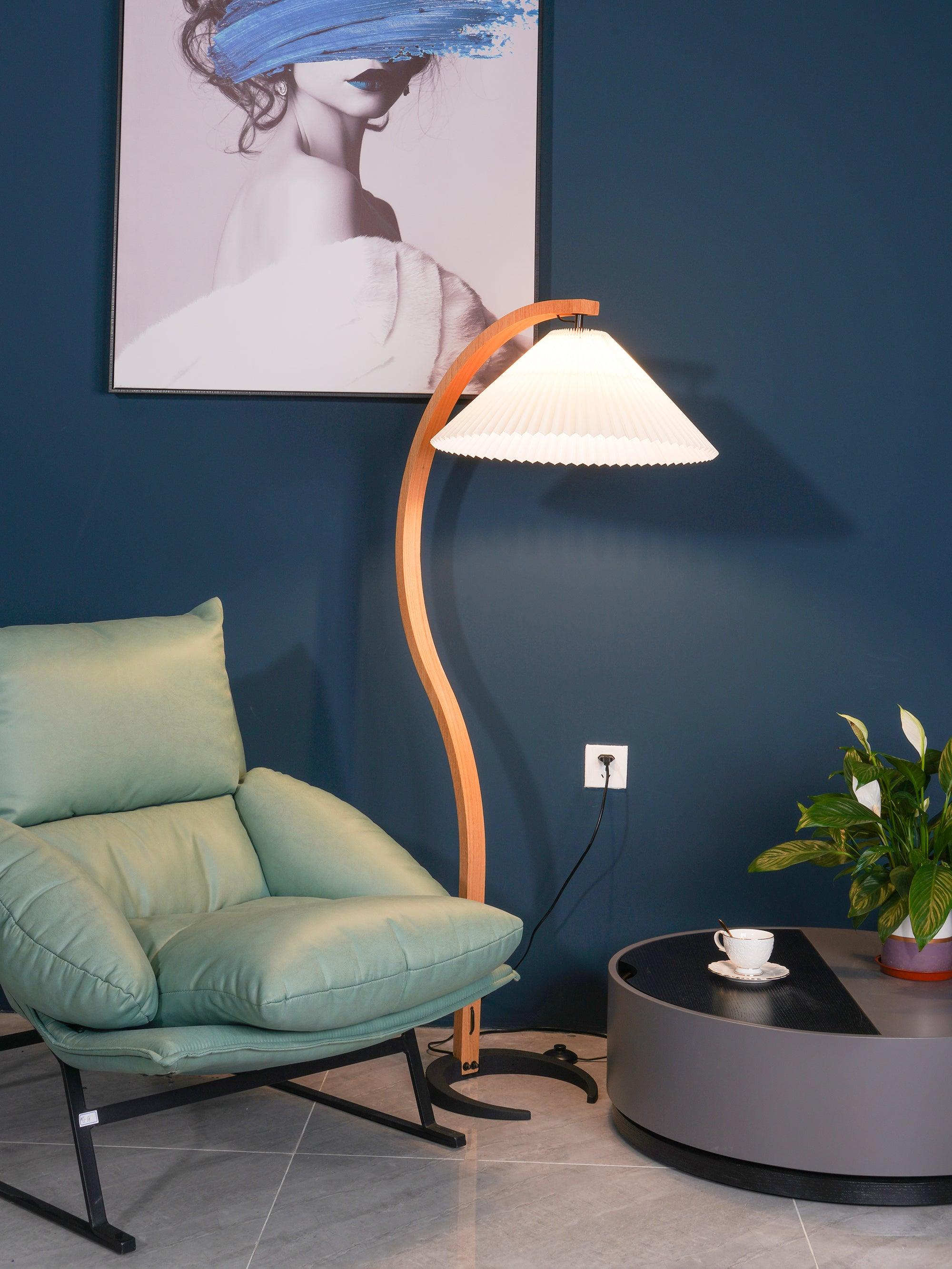 Halden Beechwood Dome Floor Lamp