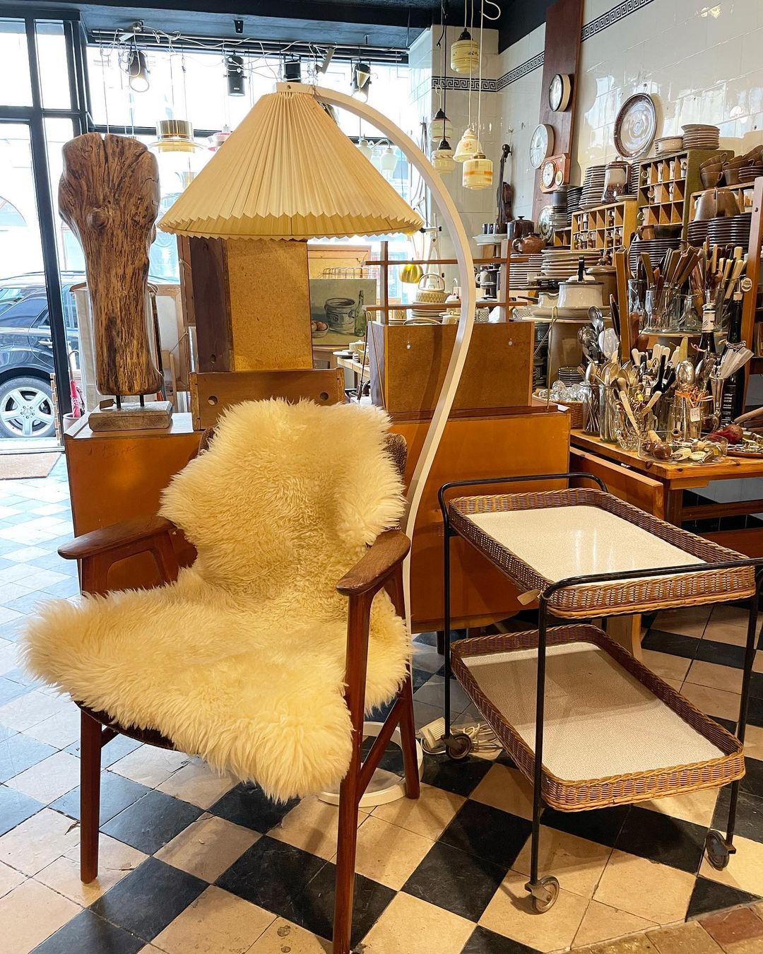 Halden Beechwood Dome Floor Lamp