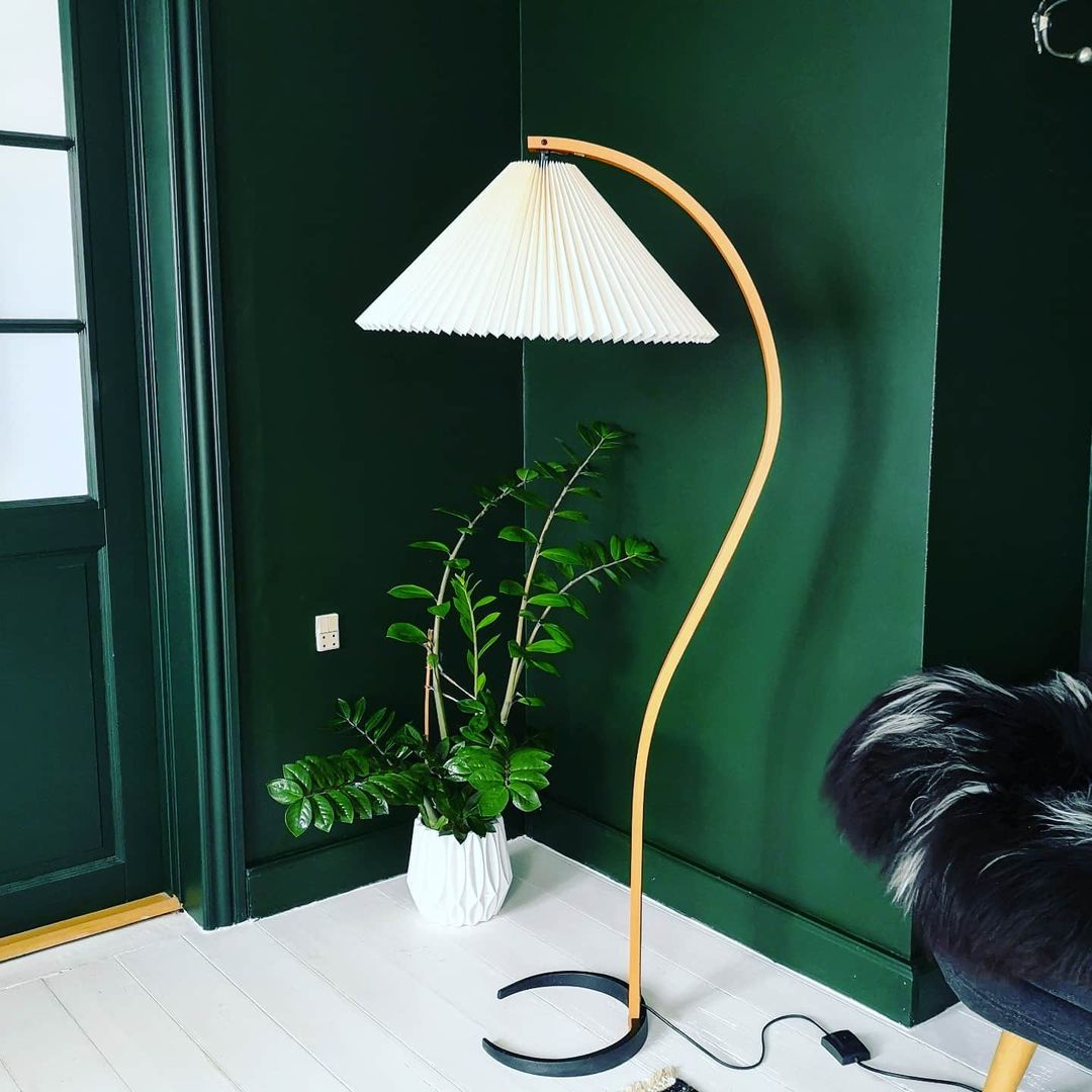 Halden Beechwood Dome Floor Lamp