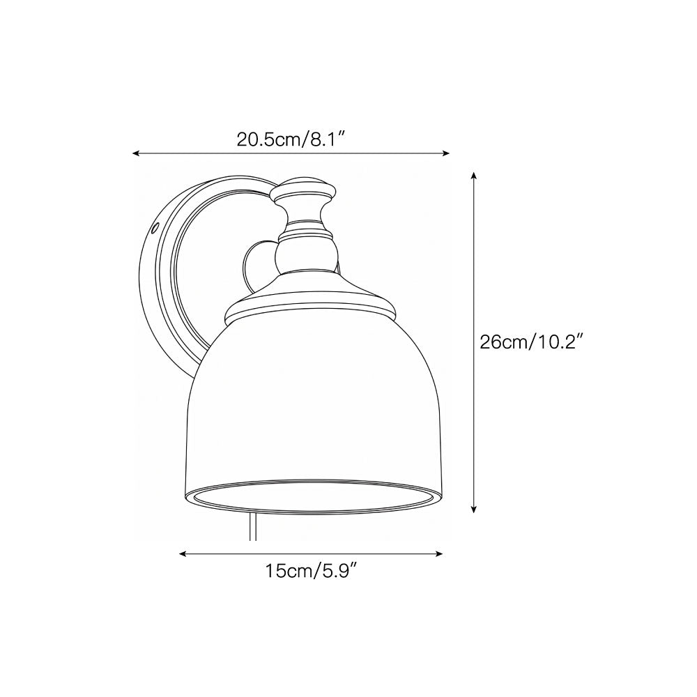 White Glass Plug-in Wall Sconce