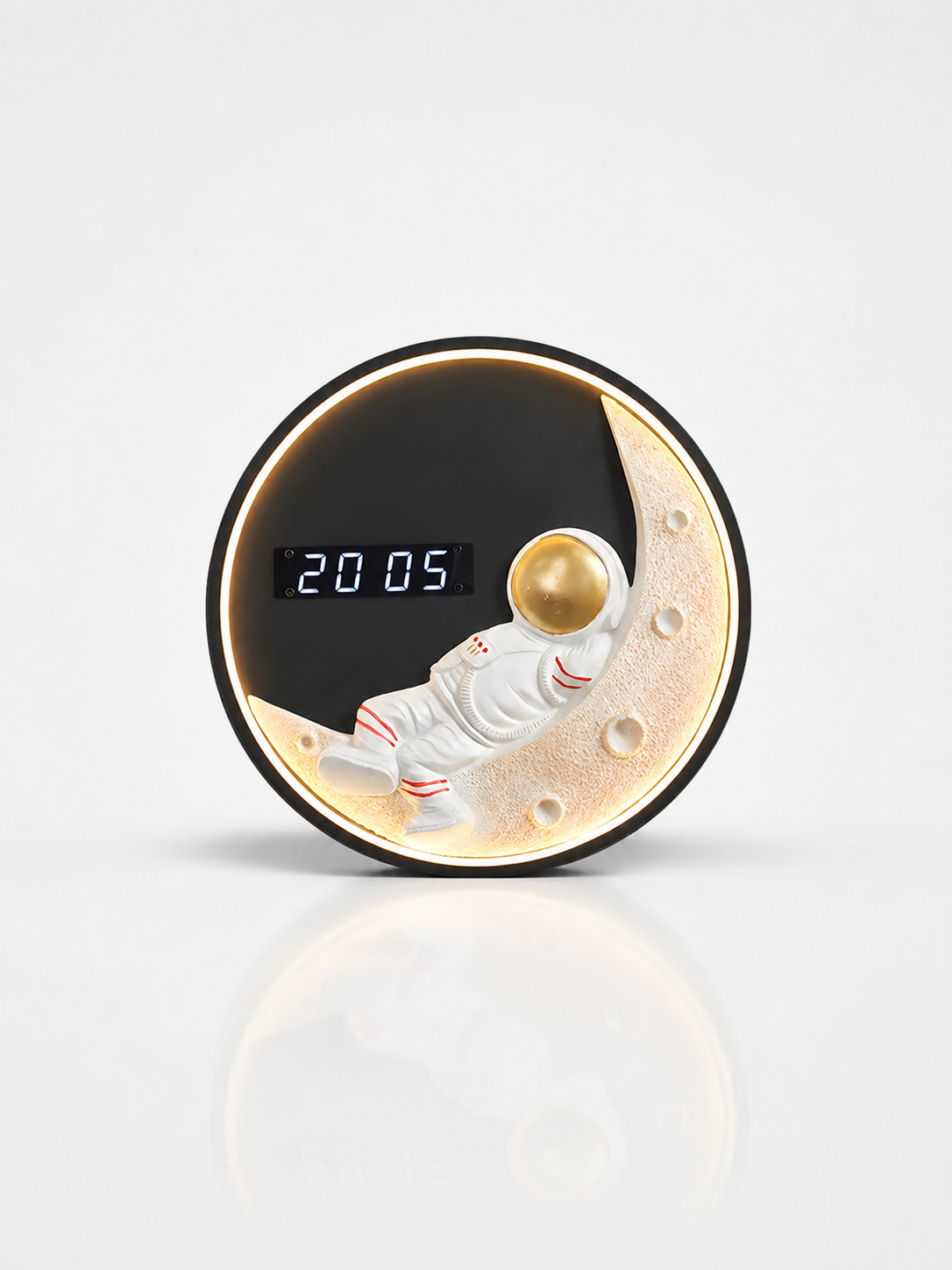 Moon LED Wall Light with Digital Clock