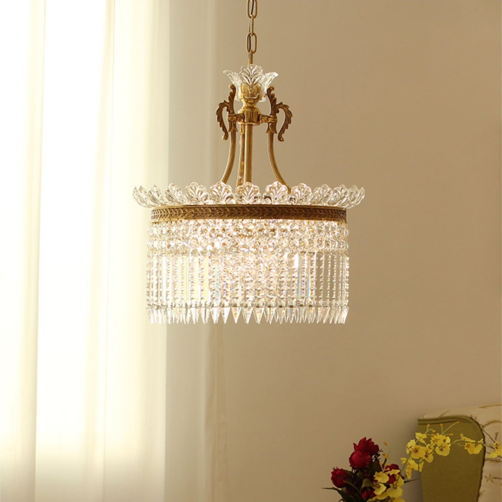 Facette Brass & Crystal Chandelier