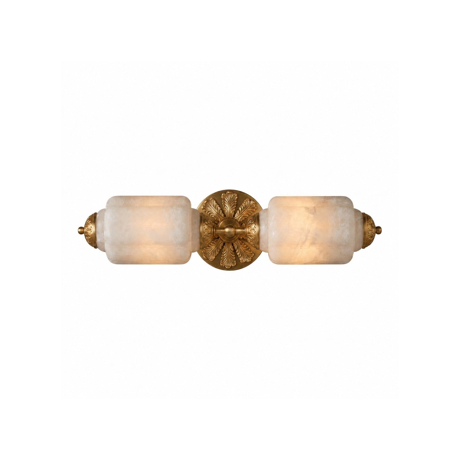 Scalloped Alabaster Twin Wall Sconce
