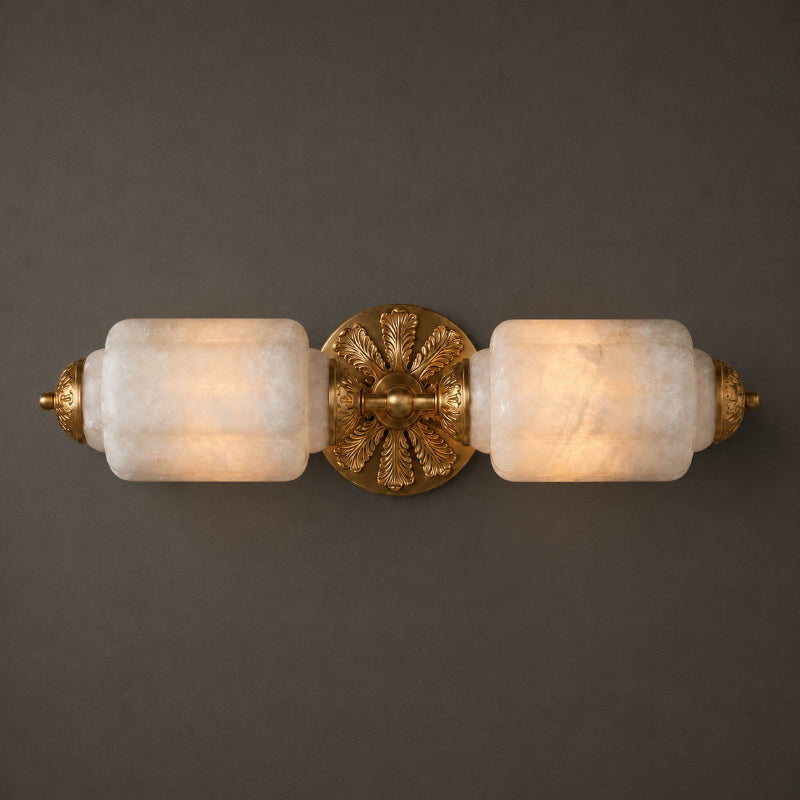 Scalloped Alabaster Twin Wall Sconce