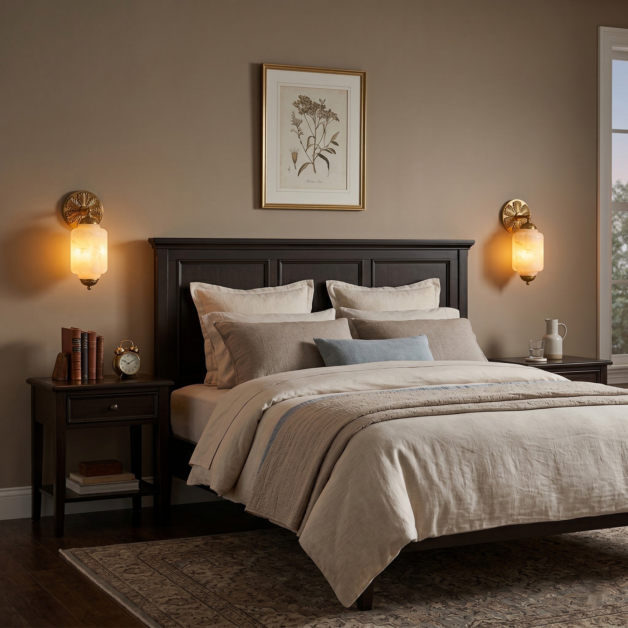 Scalloped Alabaster Twin Wall Sconce