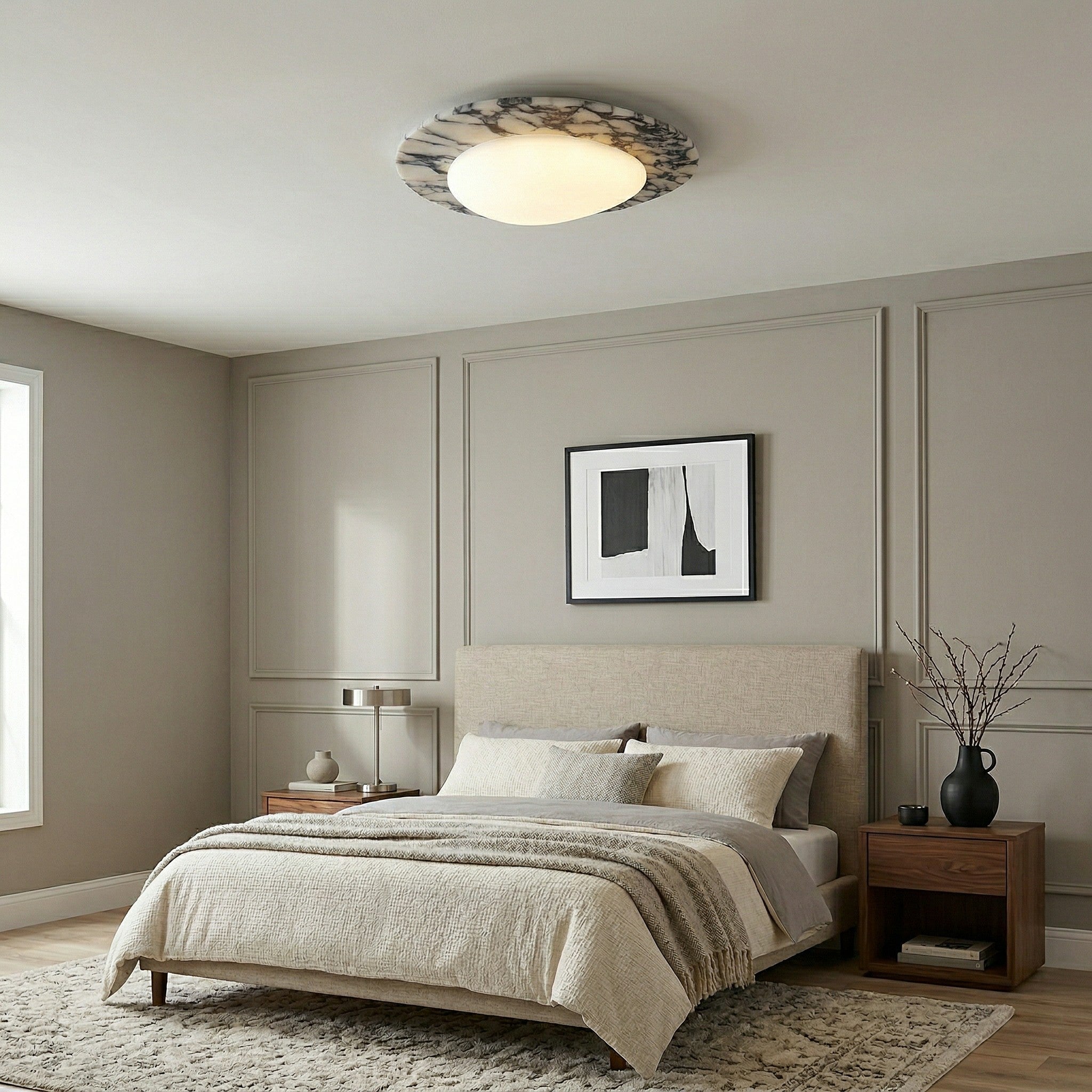 Selene Marble Oval Flush Mount
