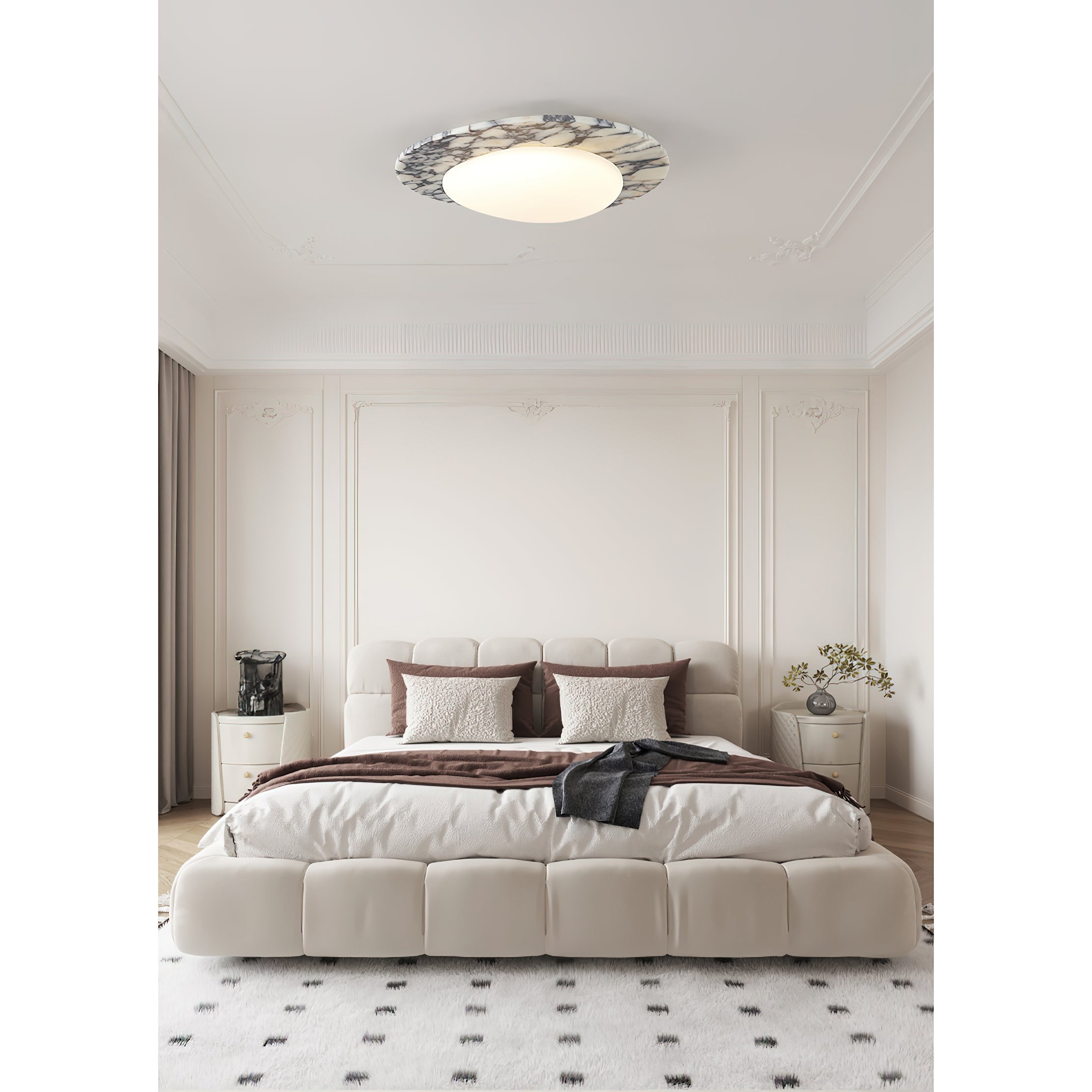 Selene Marble Oval Flush Mount