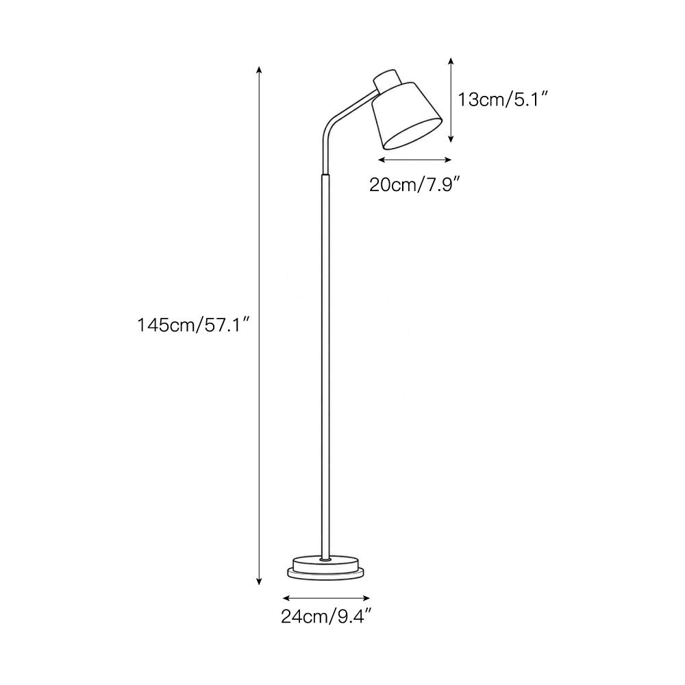 Slim Black Gold Arched Floor Lamp