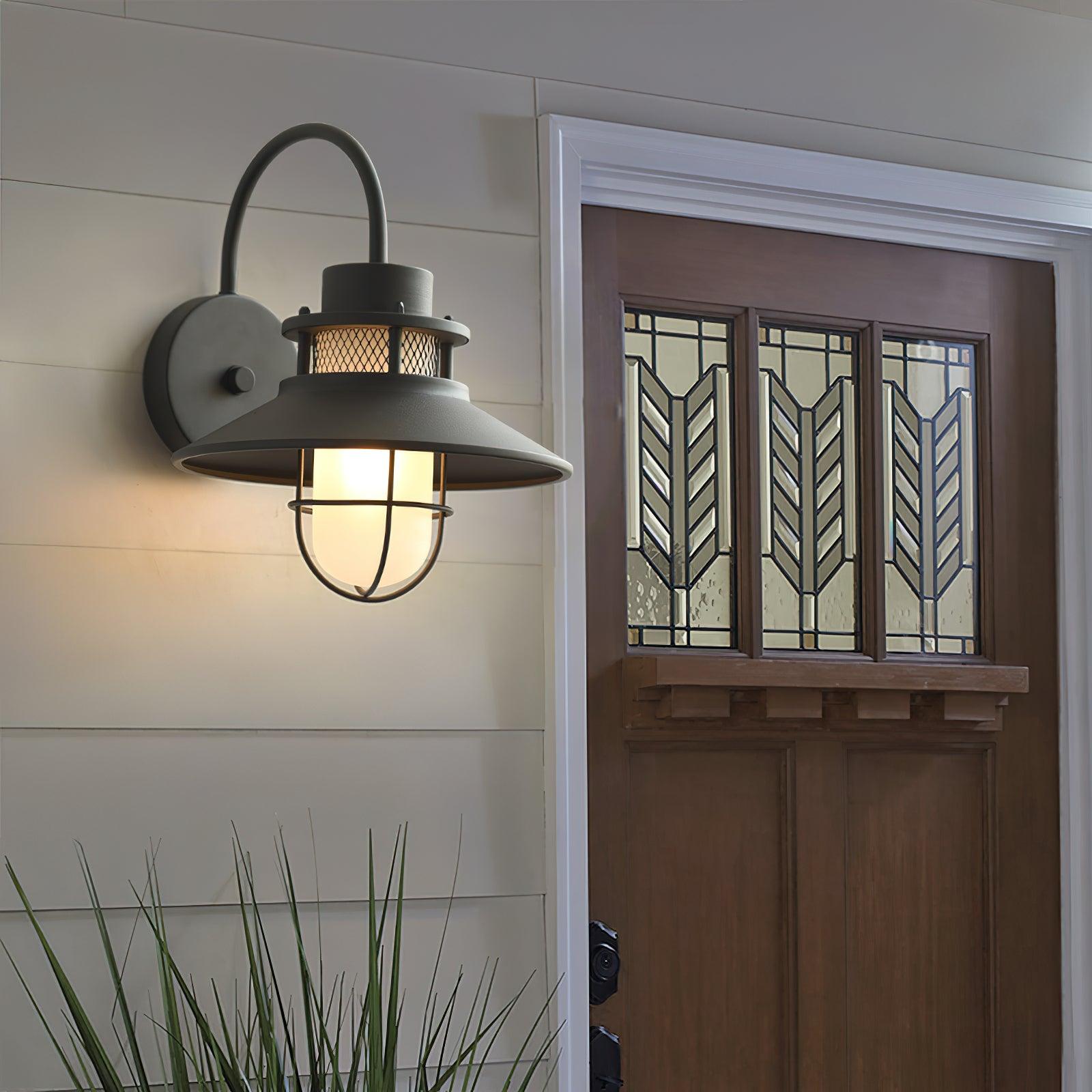 Industrial Frosted Glass Sconce