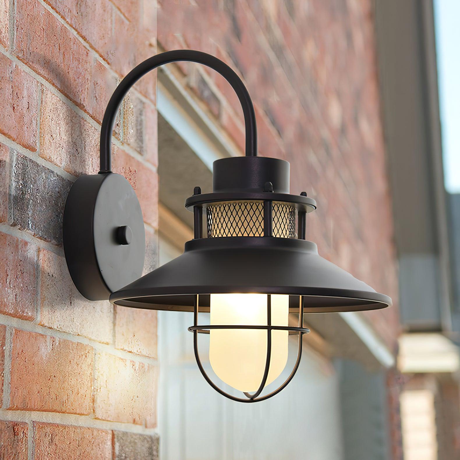 Industrial Frosted Glass Sconce