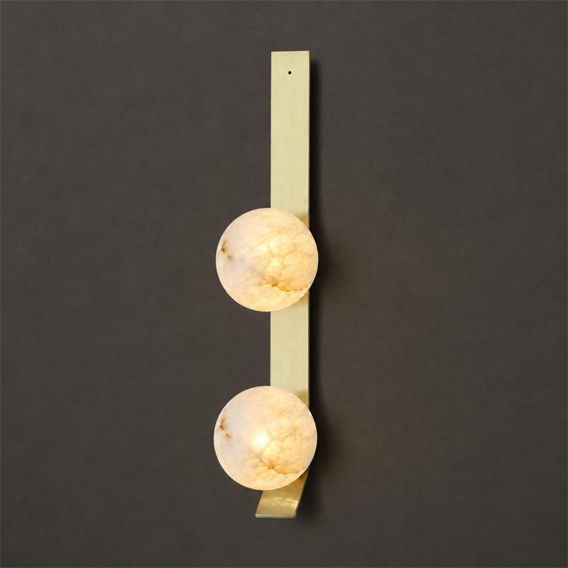 Stacked Alabaster Globe Wall Sconce